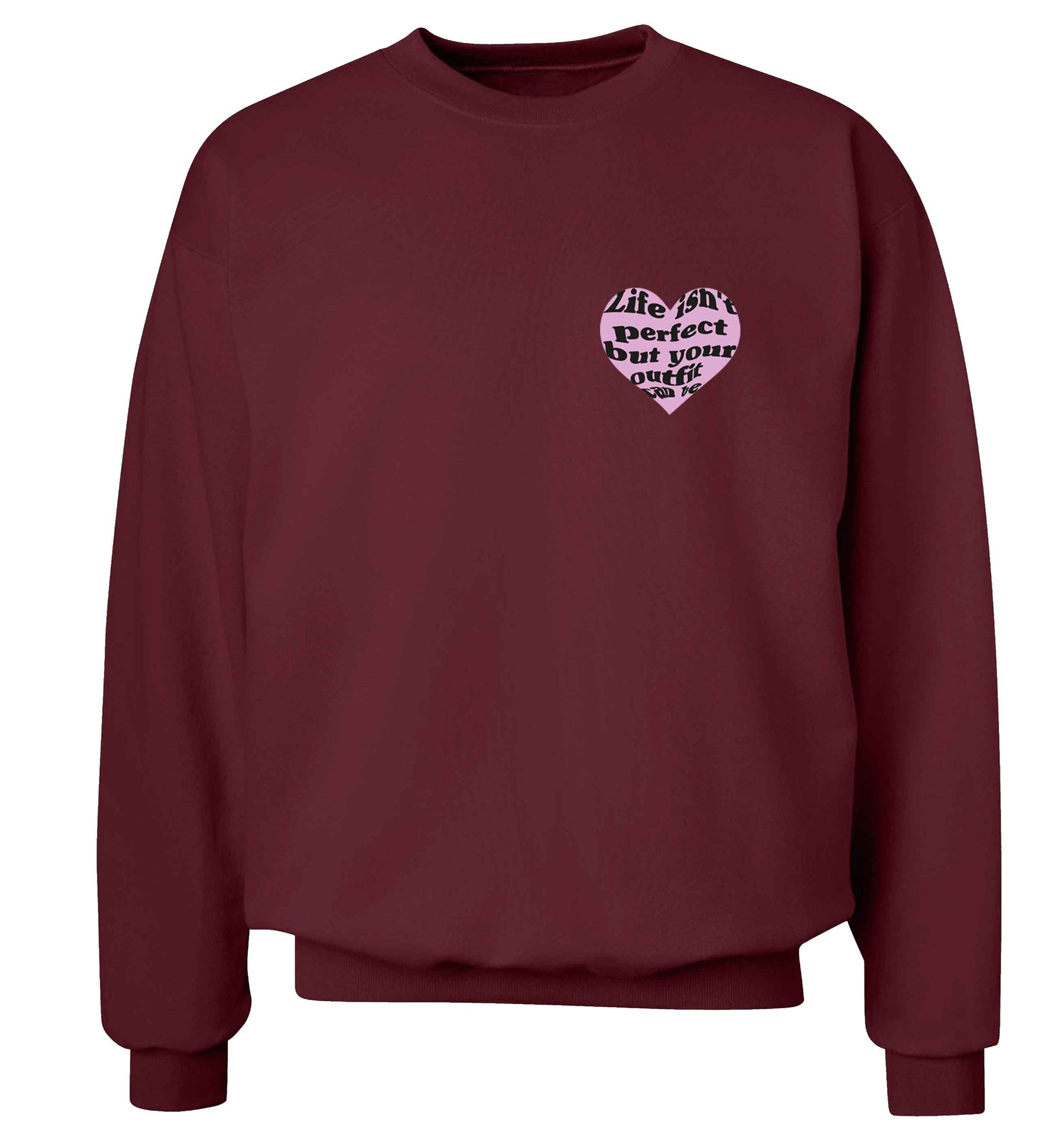 Life isn't perfect but your outfit can be adult's unisex maroon sweater 2XL
