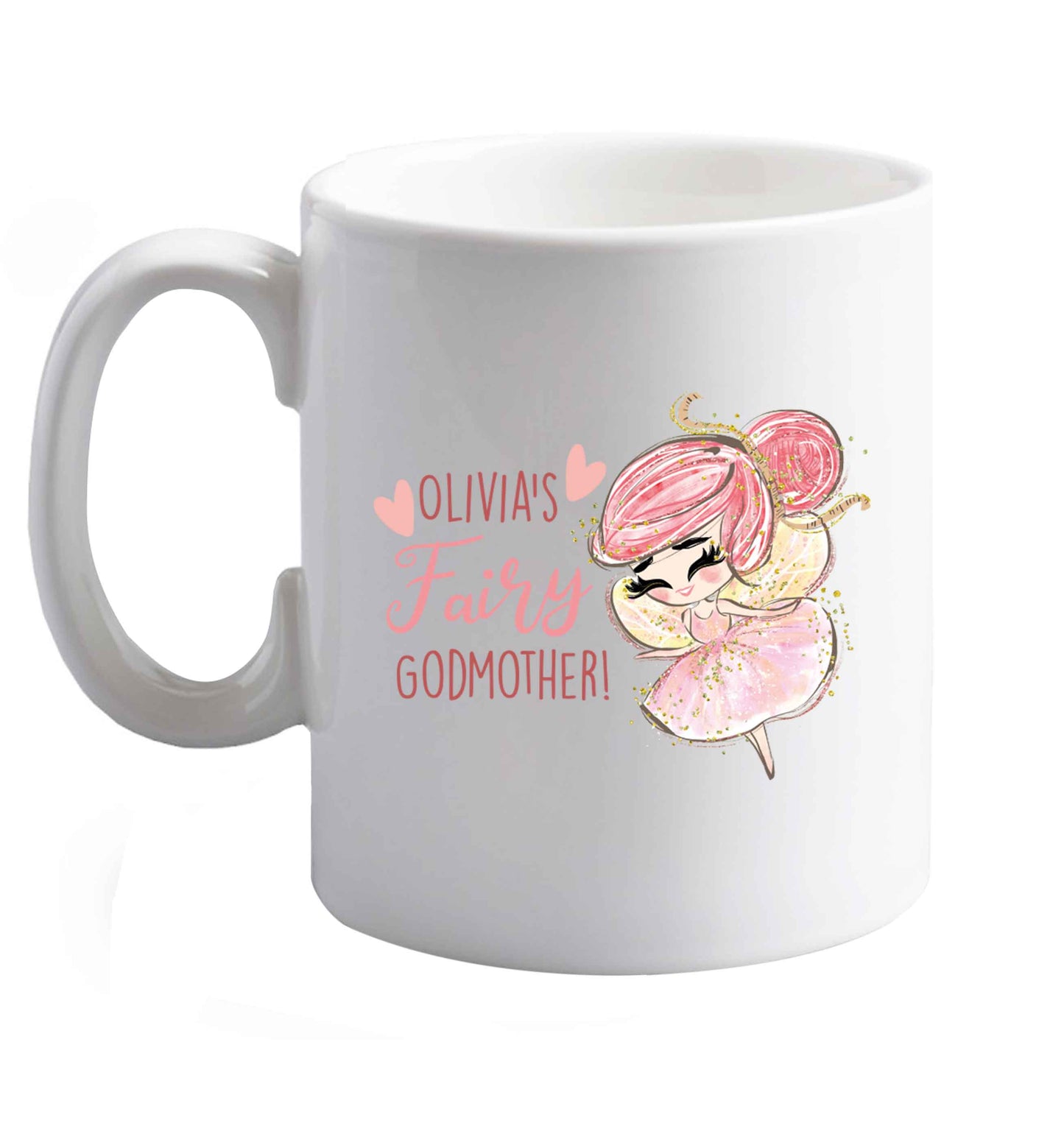 10 oz Personalised fairy Godmother - red hair  ceramic mug right handed