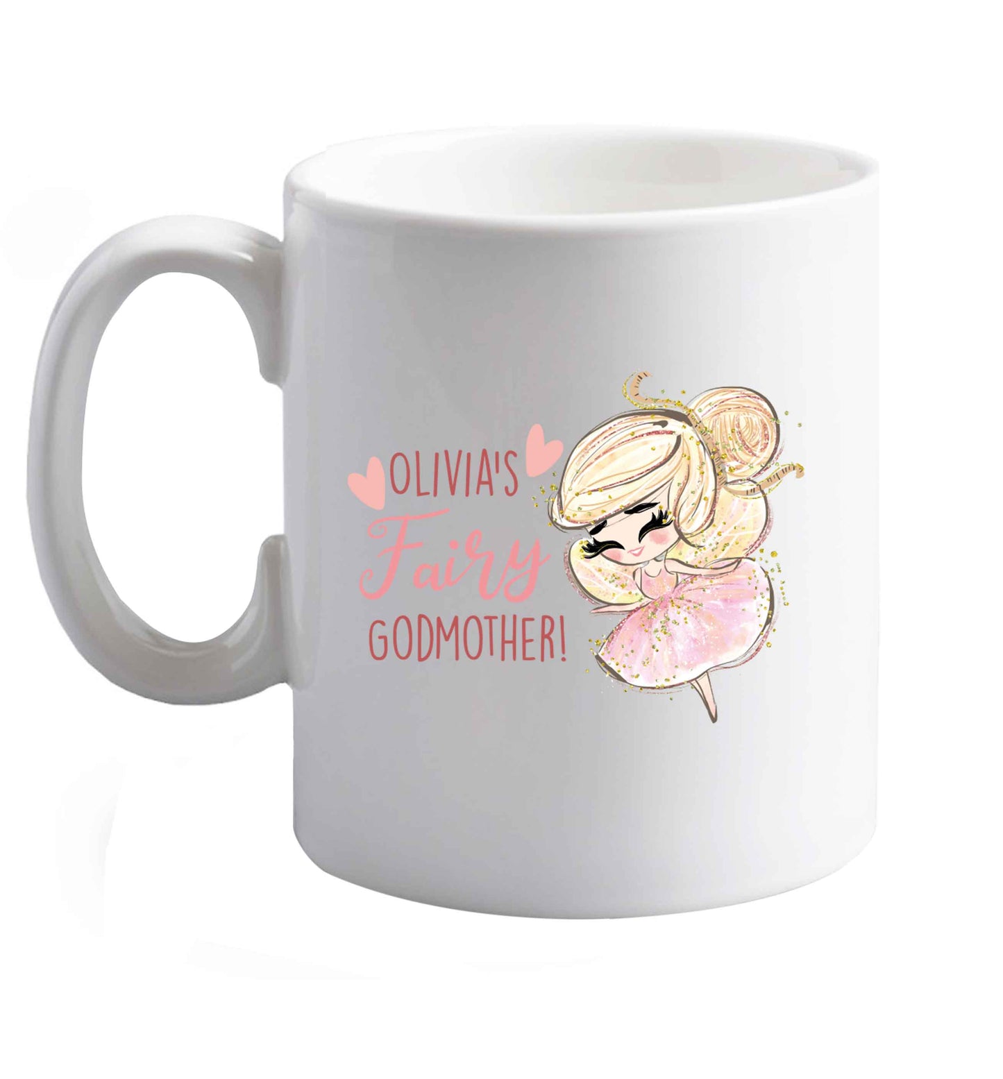 10 oz Personalised fairy Godmother - blonde hair  ceramic mug right handed