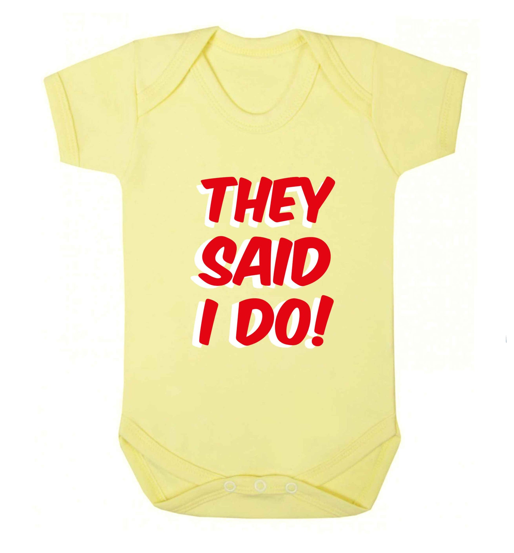 They said I do baby vest pale yellow 18-24 months