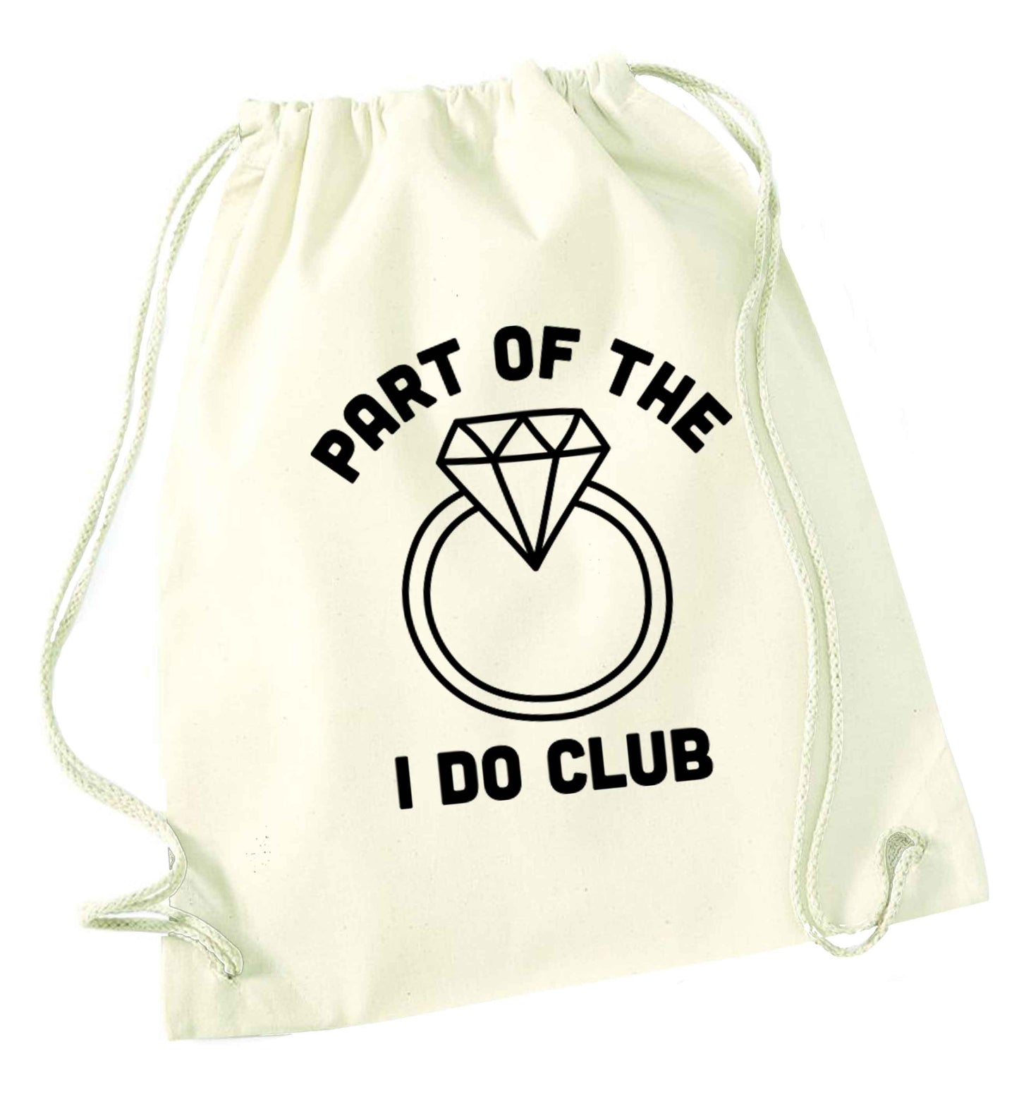 Part of the I do club natural drawstring bag