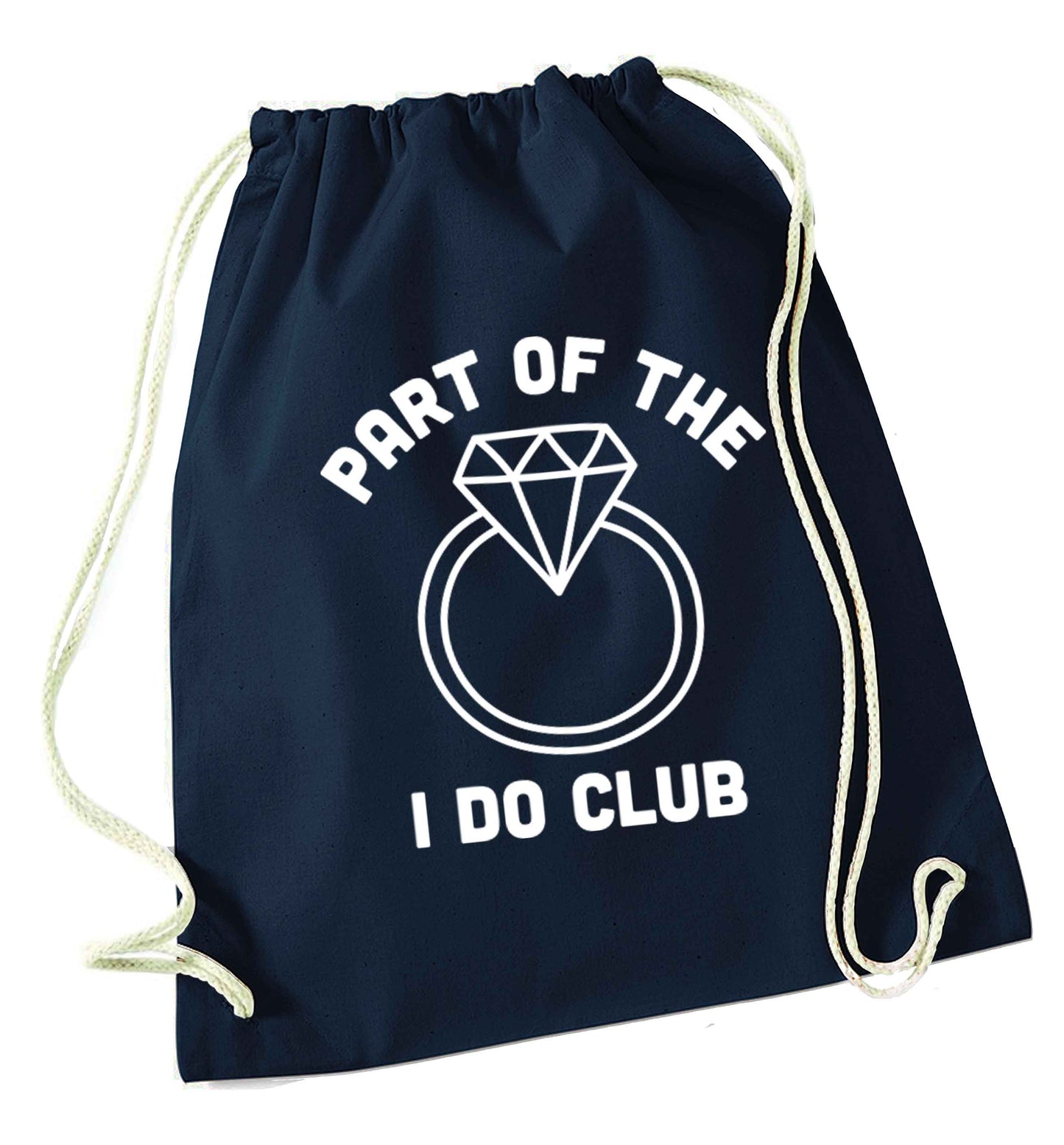 Part of the I do club navy drawstring bag