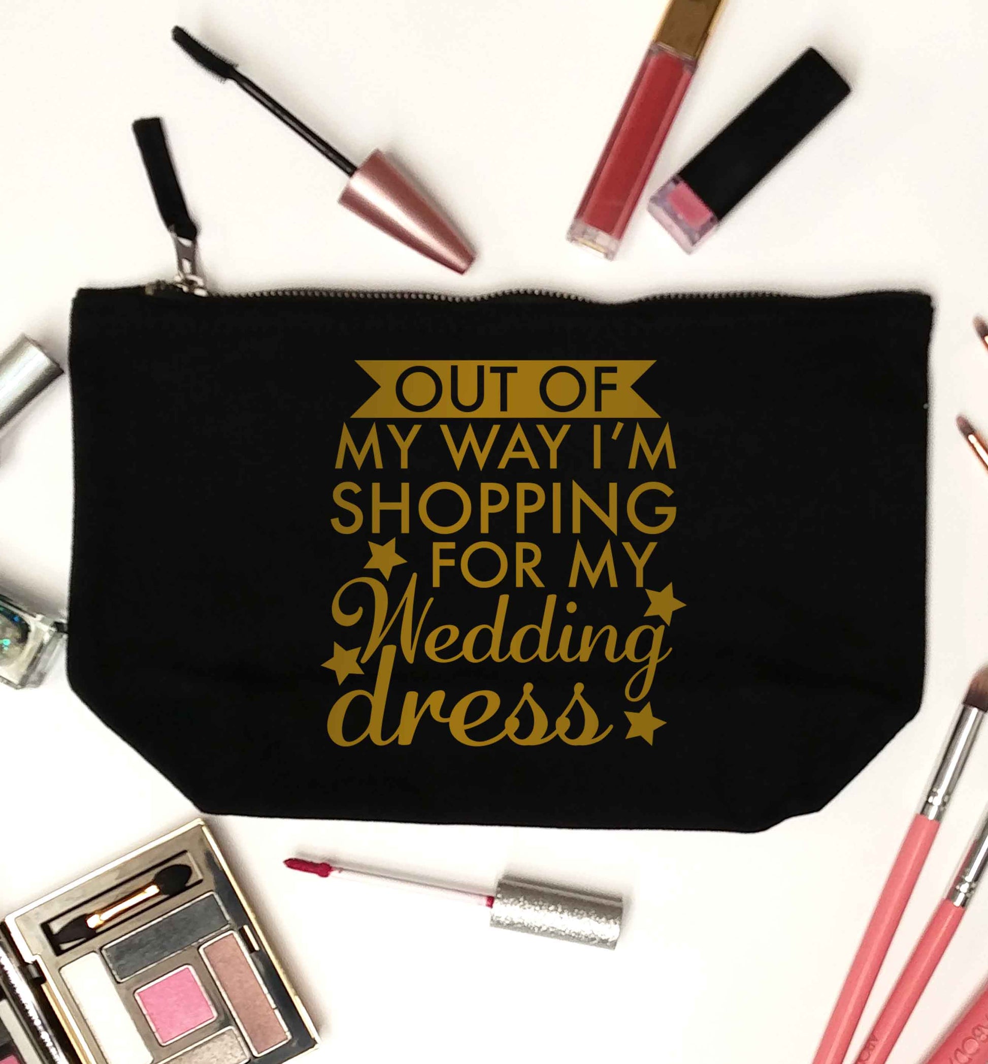 Out of my way I'm shopping for my wedding dress black makeup bag