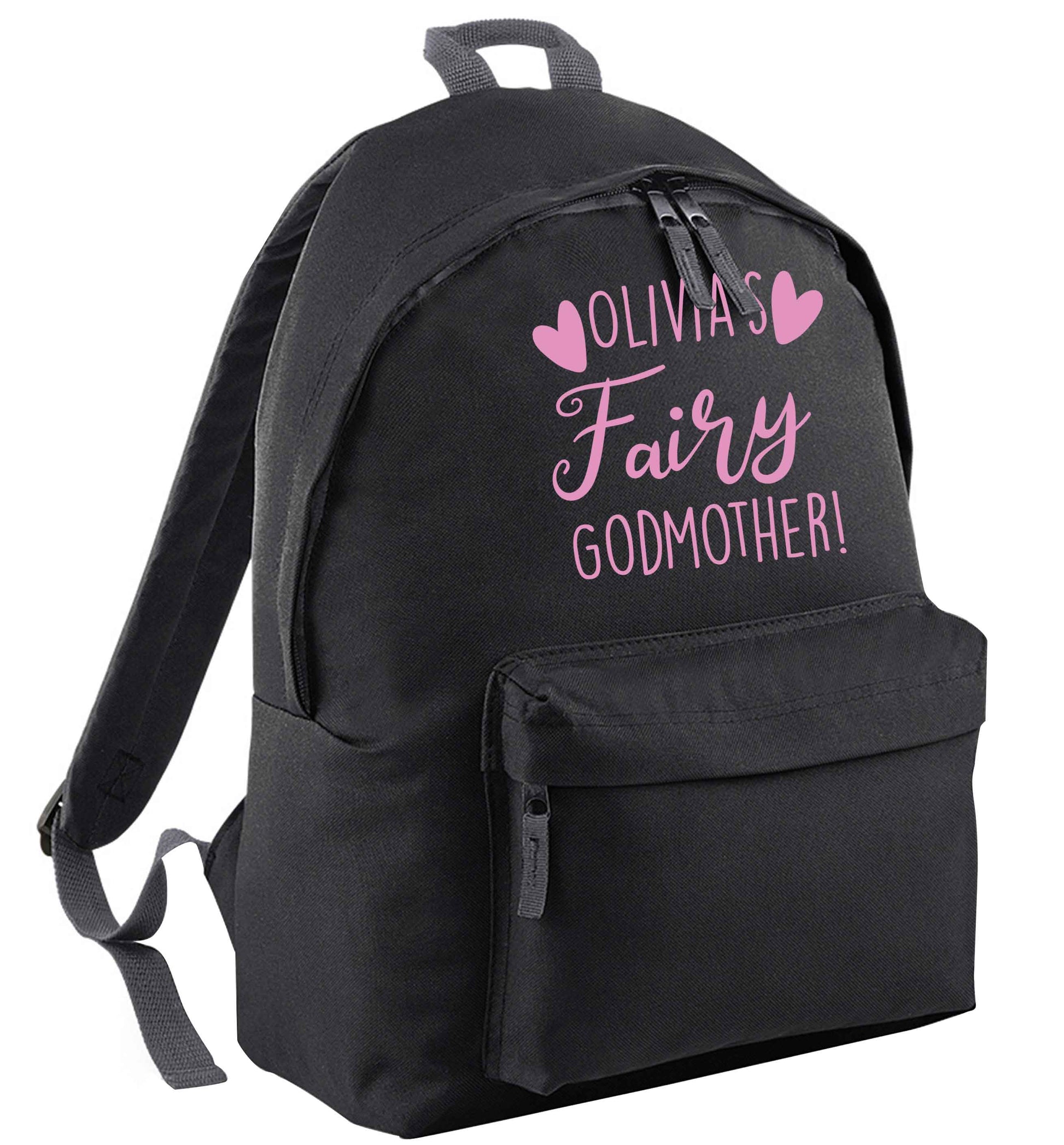 Personalised fairy Godmother black adults backpack