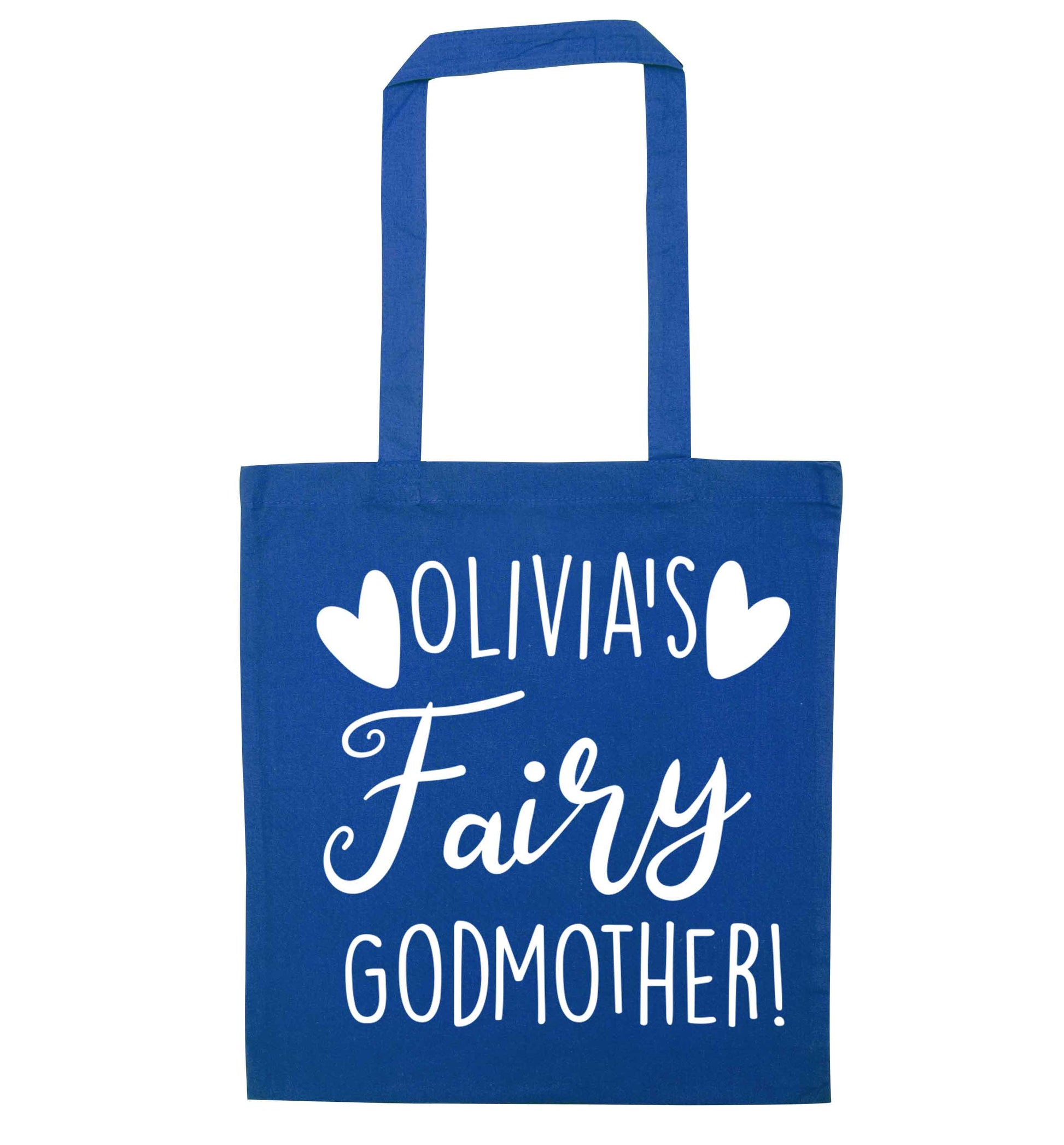 Personalised fairy Godmother blue tote bag