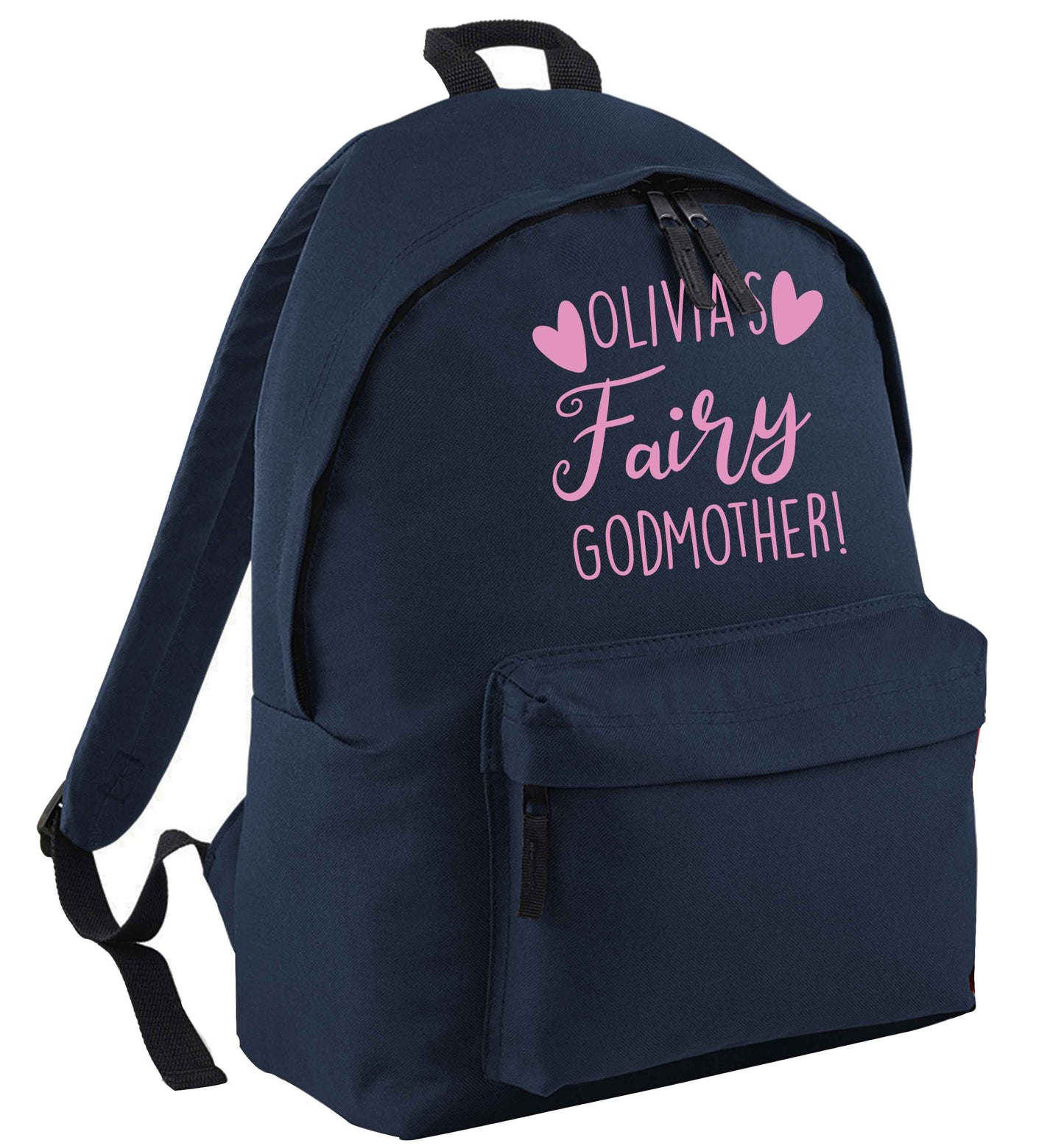 Personalised fairy Godmother navy adults backpack