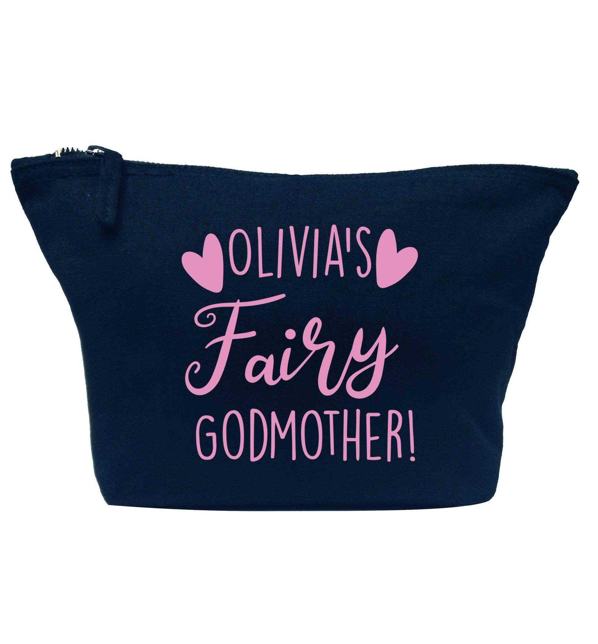 Personalised fairy Godmother navy makeup bag