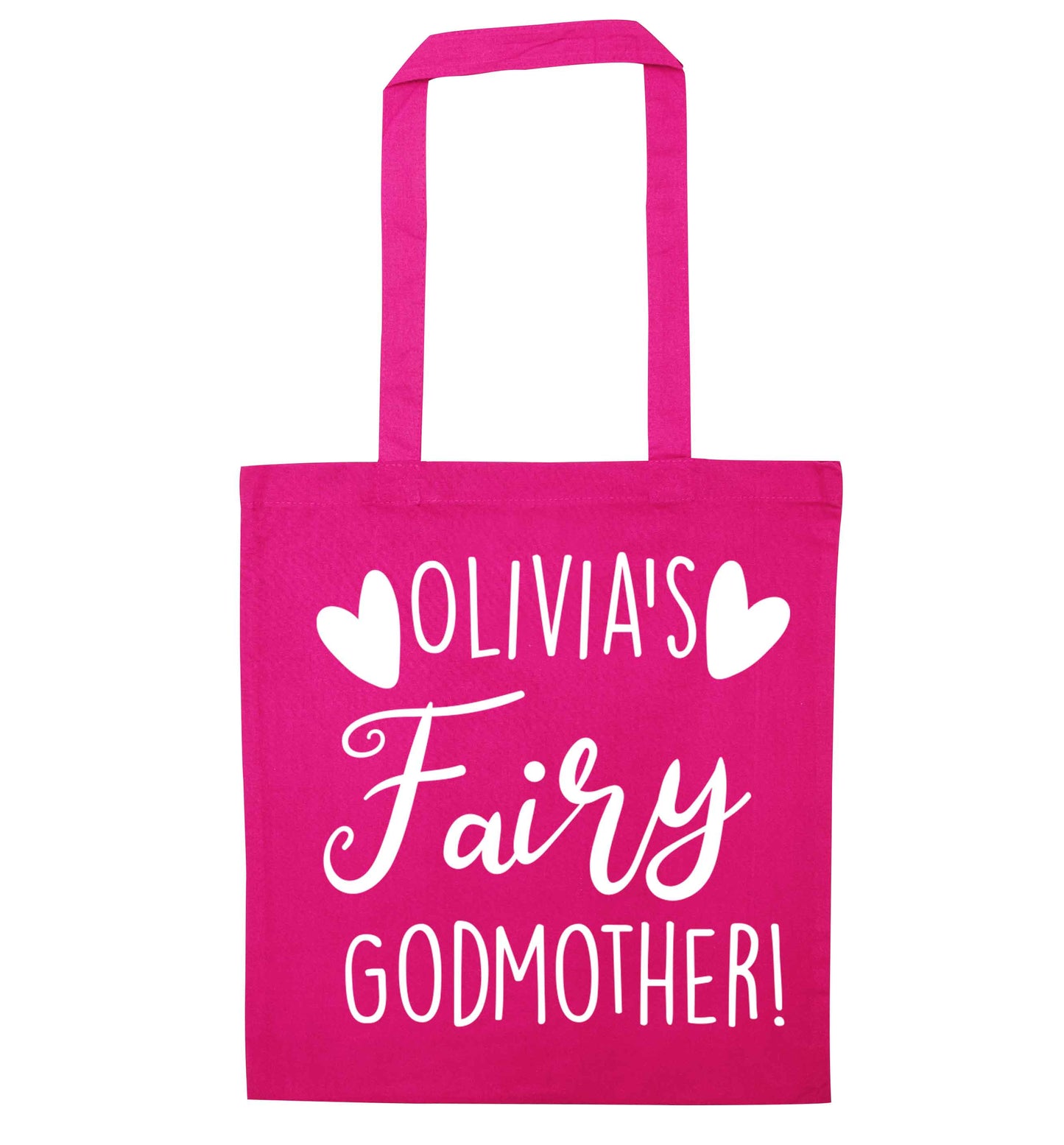 Personalised fairy Godmother pink tote bag