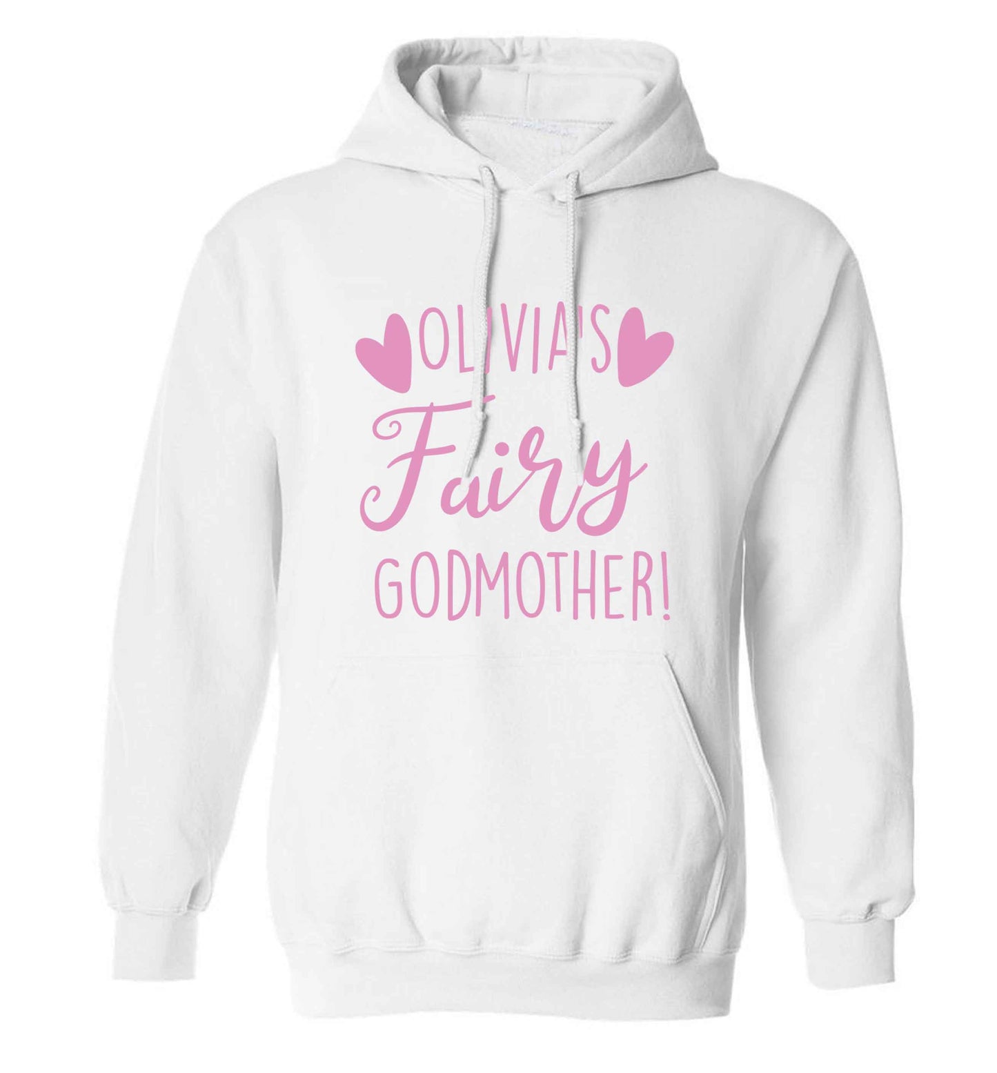 Personalised fairy Godmother adults unisex white hoodie 2XL