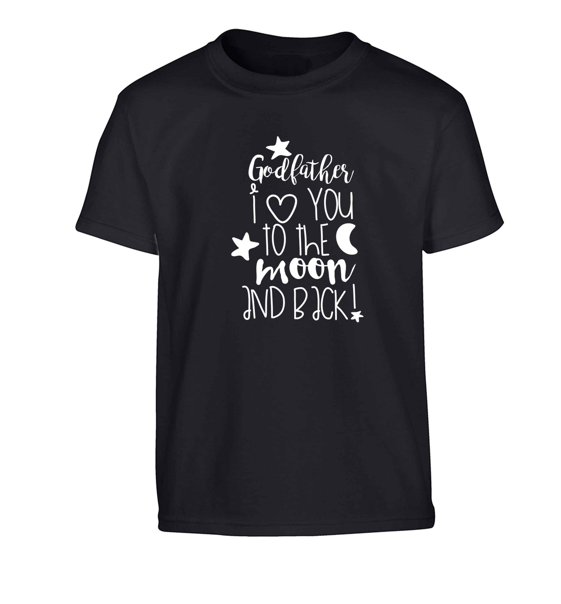 Godfather I love you to the moon and back Children's black Tshirt 12-13 Years