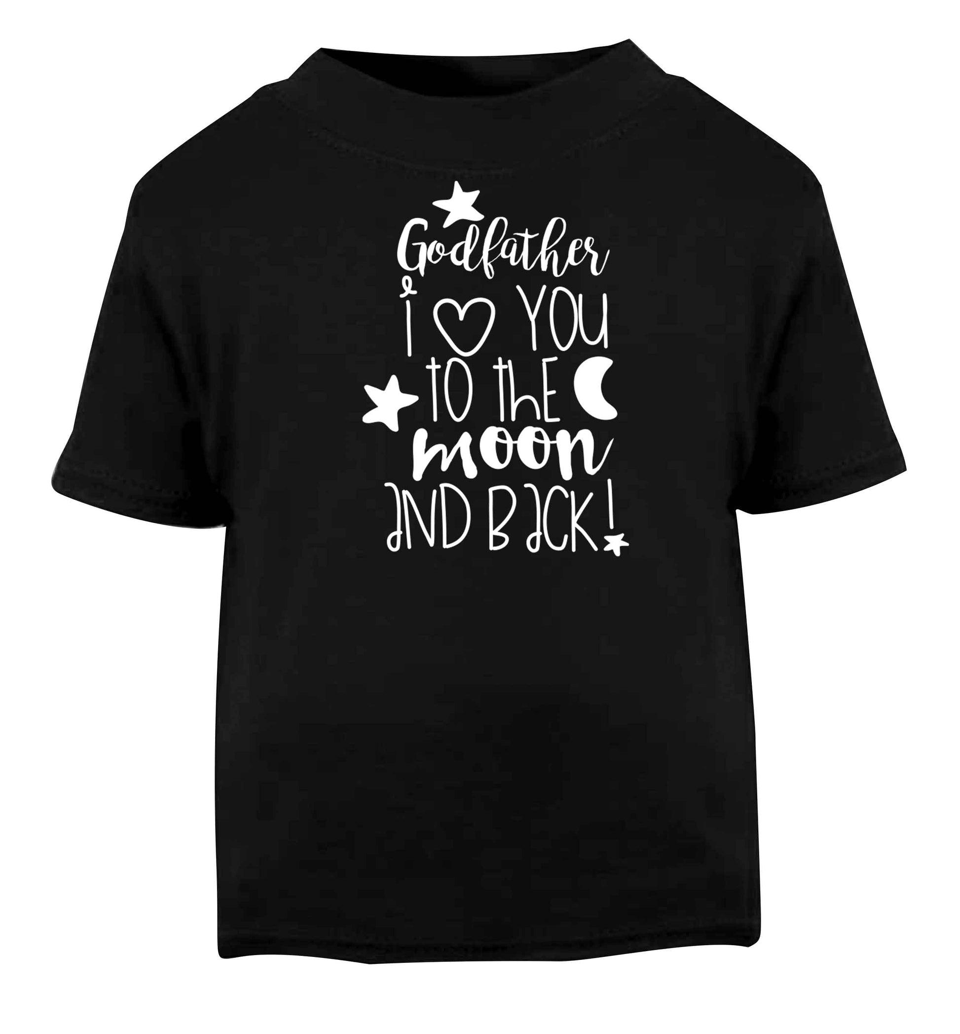 Godfather I love you to the moon and back Black baby toddler Tshirt 2 years