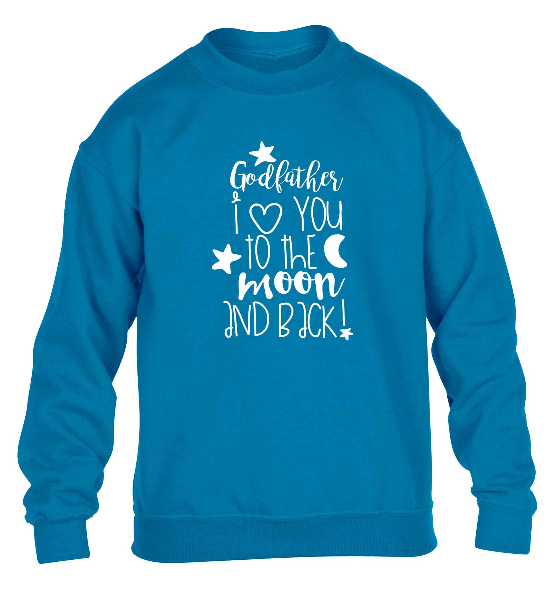 Godfather I love you to the moon and back children's blue sweater 12-13 Years