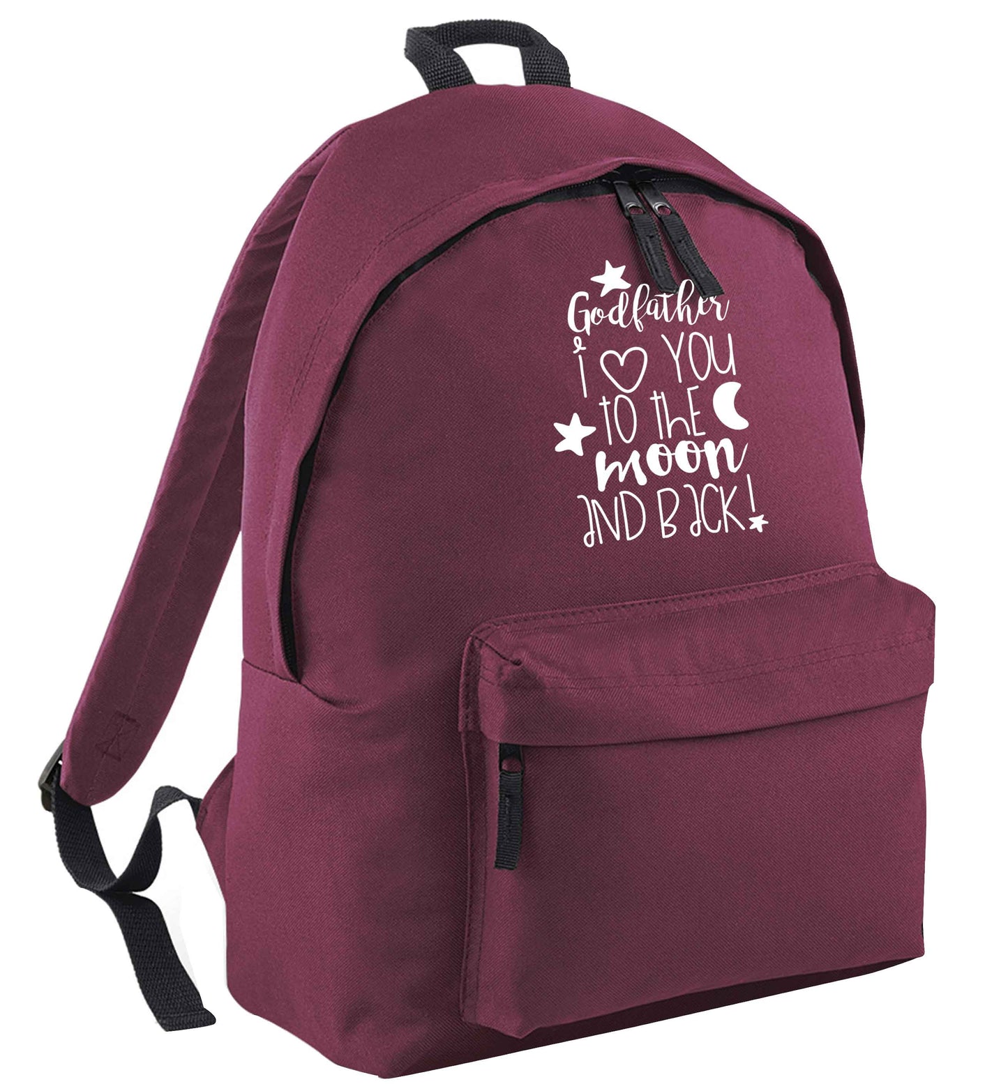 Godfather I love you to the moon and back maroon adults backpack