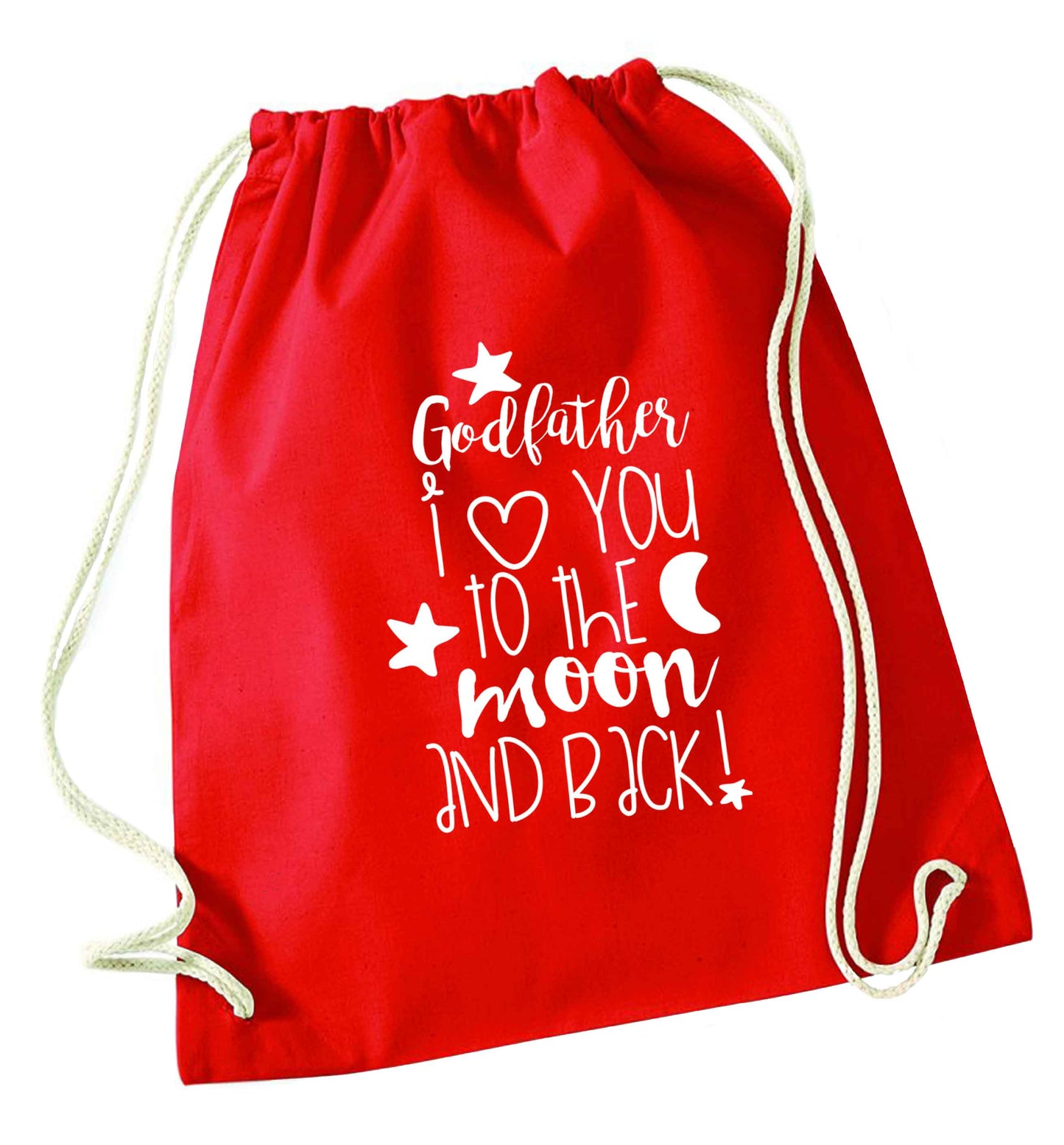 Godfather I love you to the moon and back red drawstring bag 