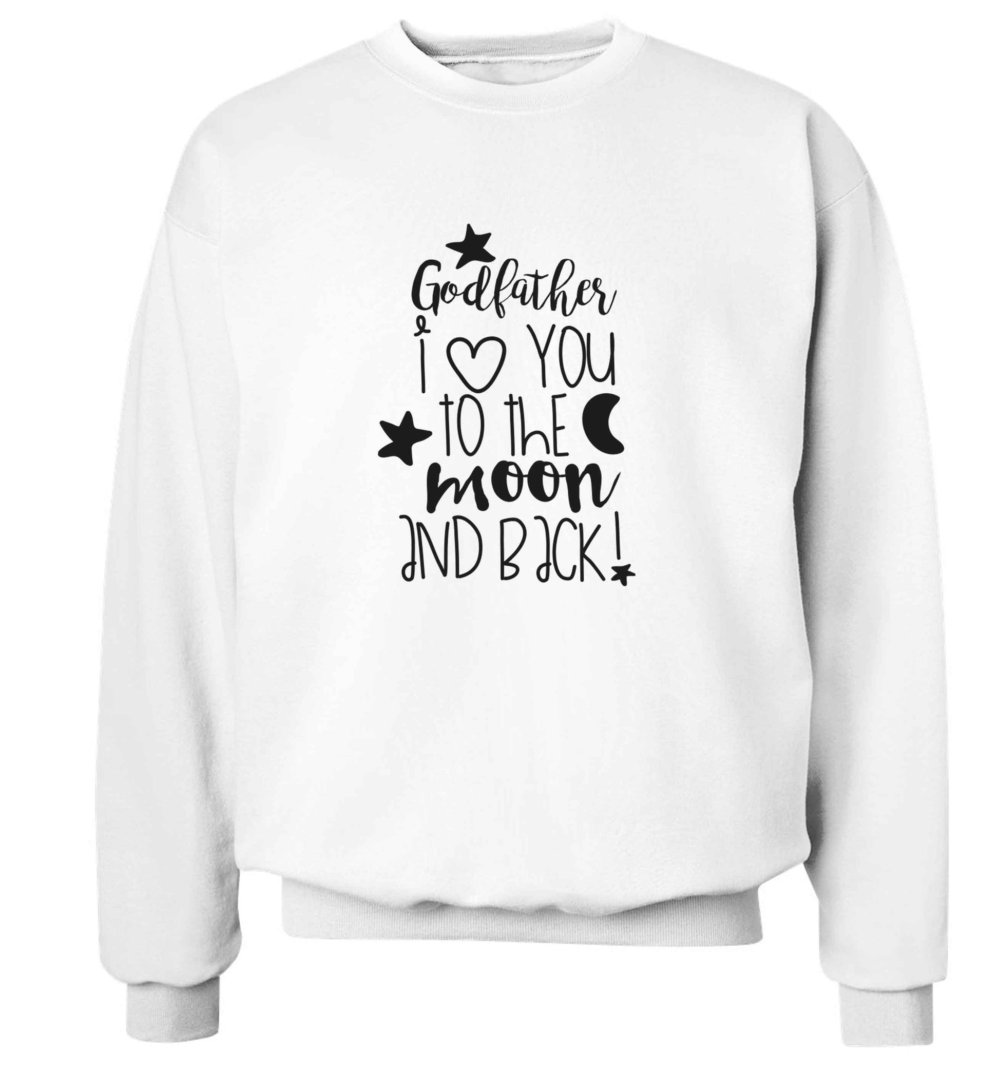 Godfather I love you to the moon and back adult's unisex white sweater 2XL