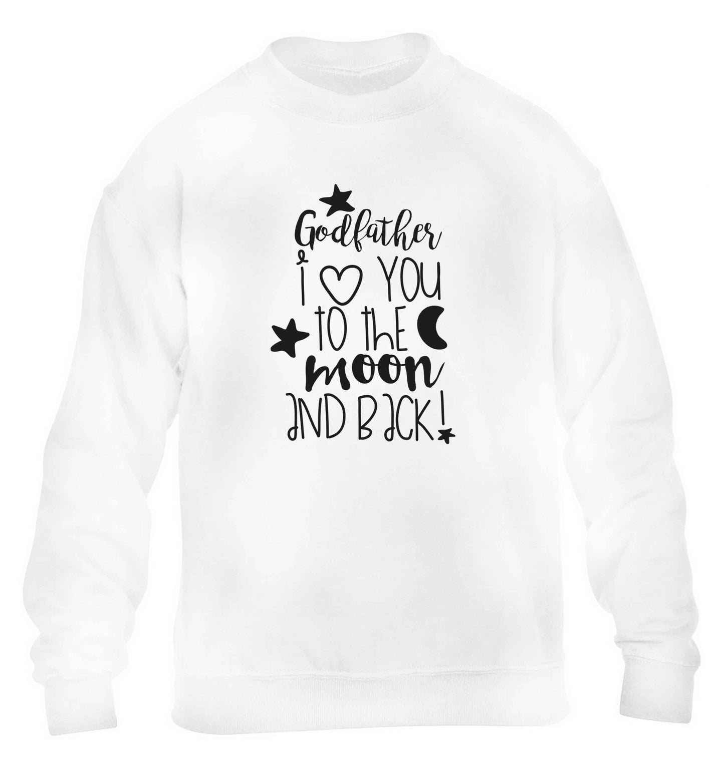 Godfather I love you to the moon and back children's white sweater 12-13 Years