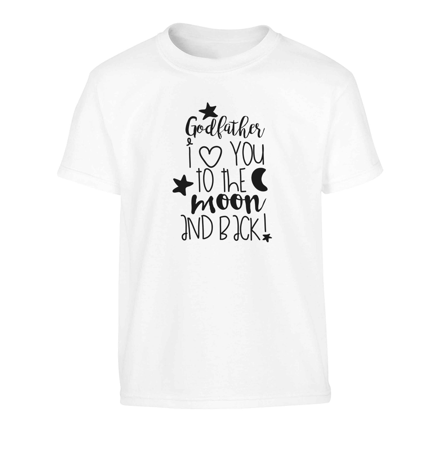 Godfather I love you to the moon and back Children's white Tshirt 12-13 Years