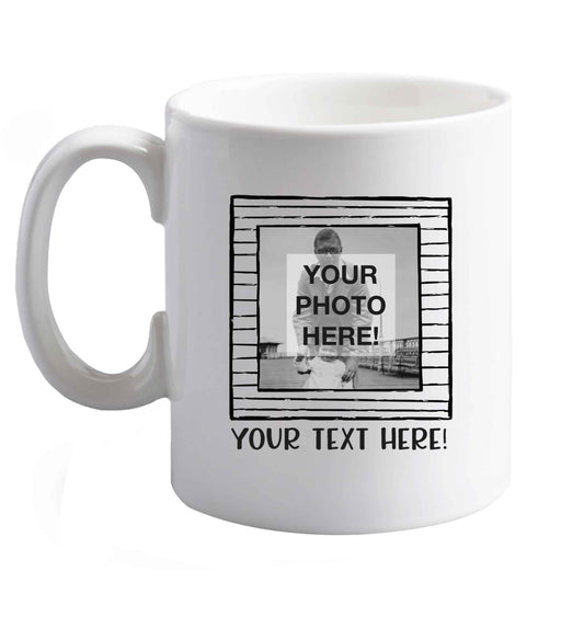 10 oz Any Photo or Text Black Frame  ceramic mug right handed