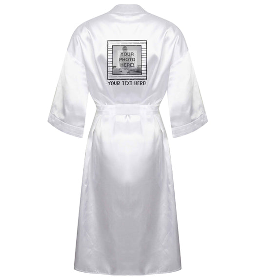 Any Photo or Text Black Frame XL/XXL white ladies dressing gown size 16/18