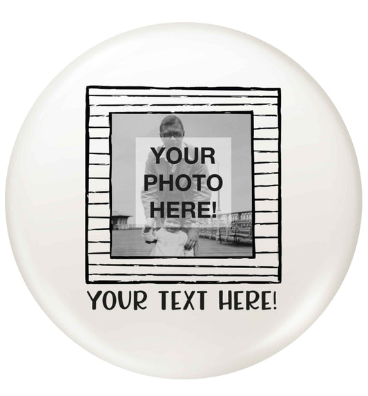 Any Photo or Text Black Frame small 25mm Pin badge