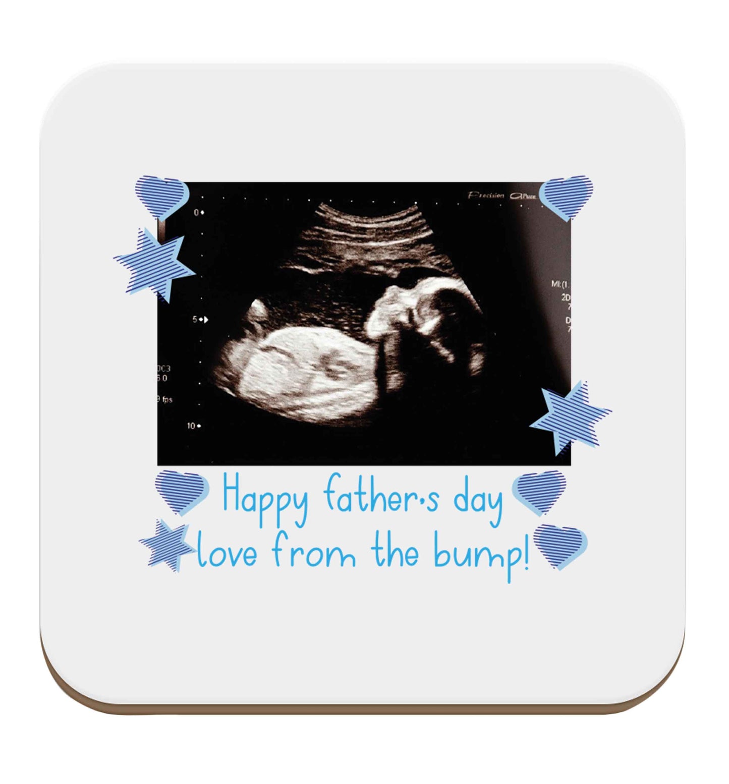 Happy Father's day love from the bump - scan photo set of four coasters