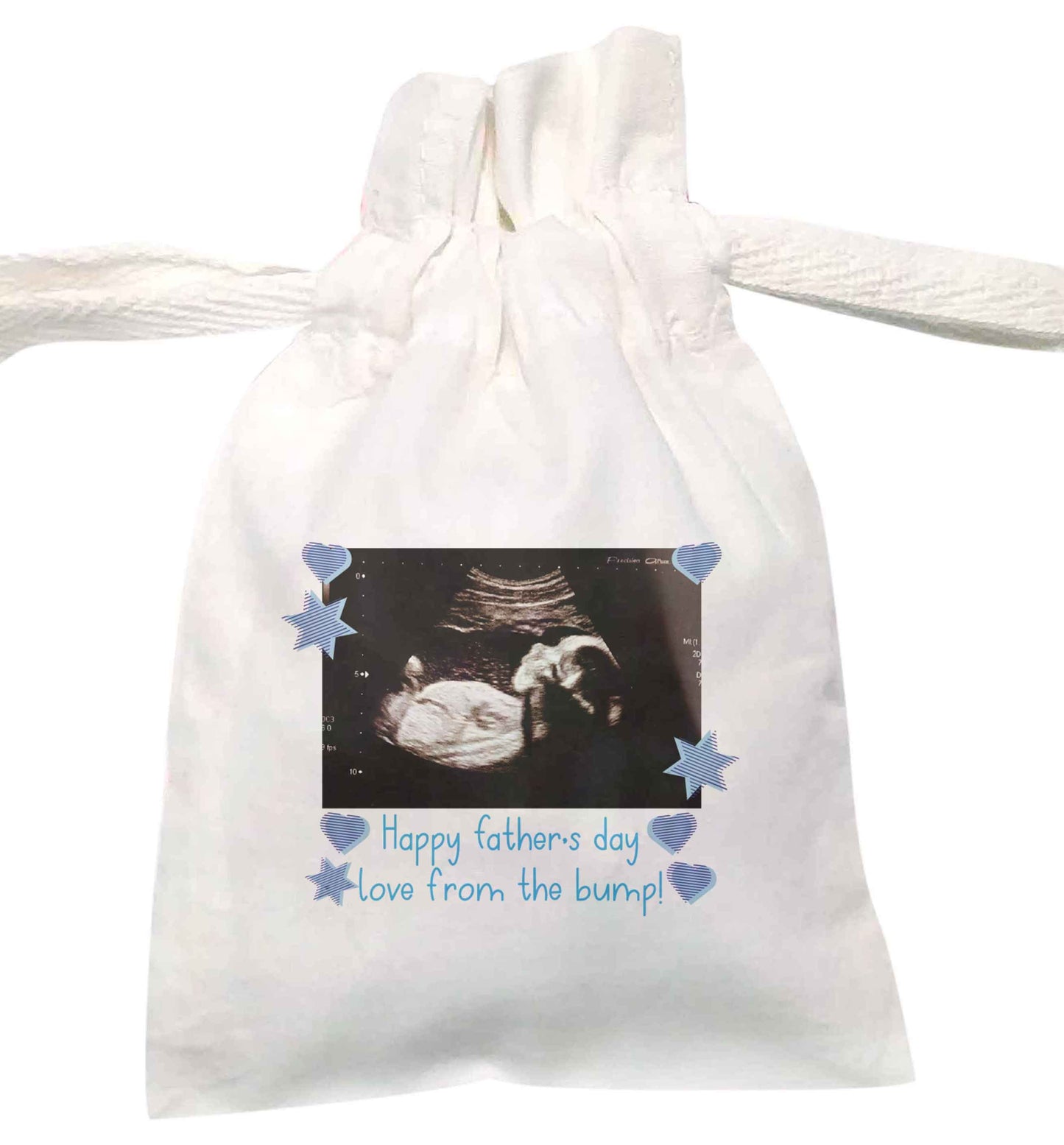 Happy Father's day love from the bump - scan photo  | XS - L | Pouch / Drawstring bag / Sack | Organic Cotton | Bulk discounts available!