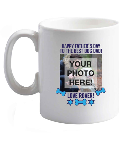 10 oz Happy Father's day to the best dog dad - personalised photo and name ceramic mug right handed