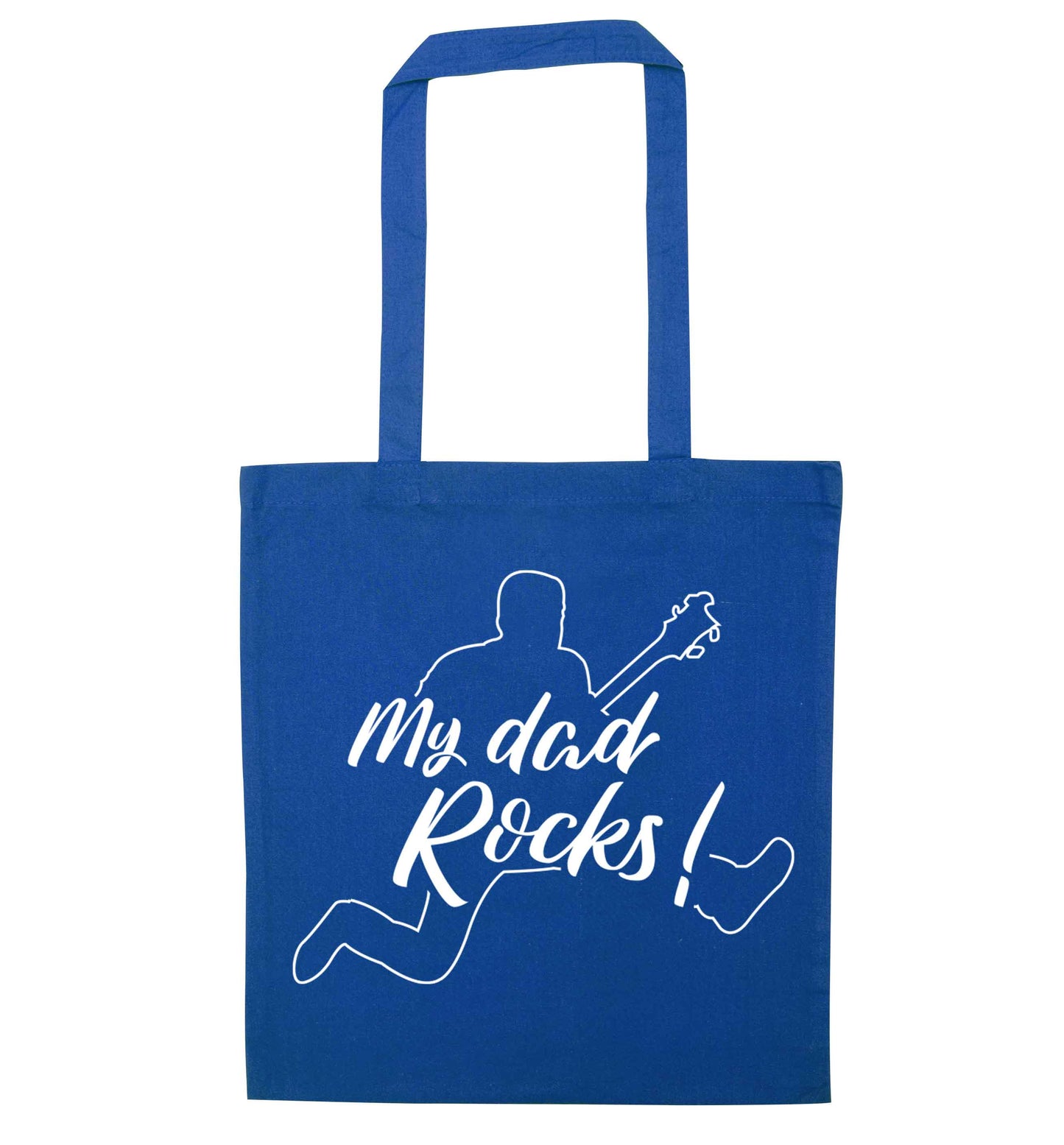My Dad rocks blue tote bag