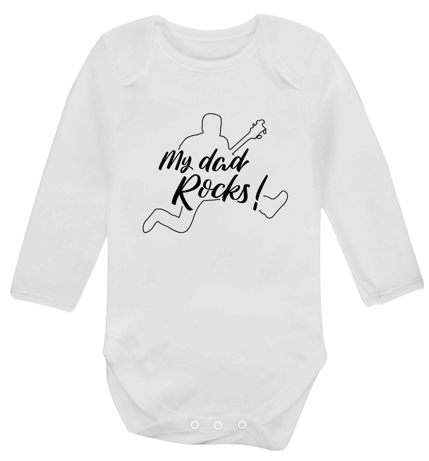 My Dad rocks baby vest long sleeved white 6-12 months