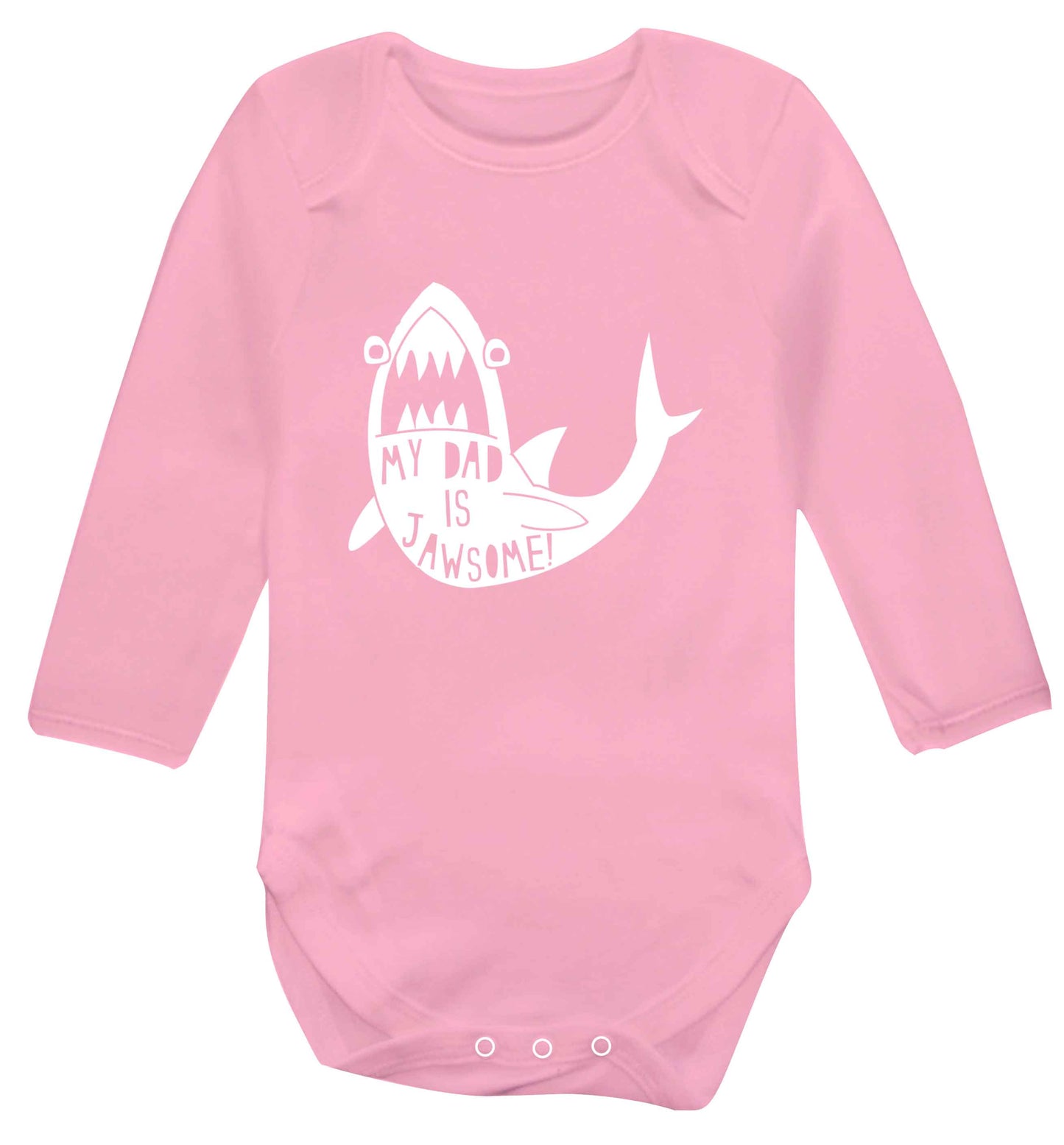 My Dad is jawsome baby vest long sleeved pale pink 6-12 months