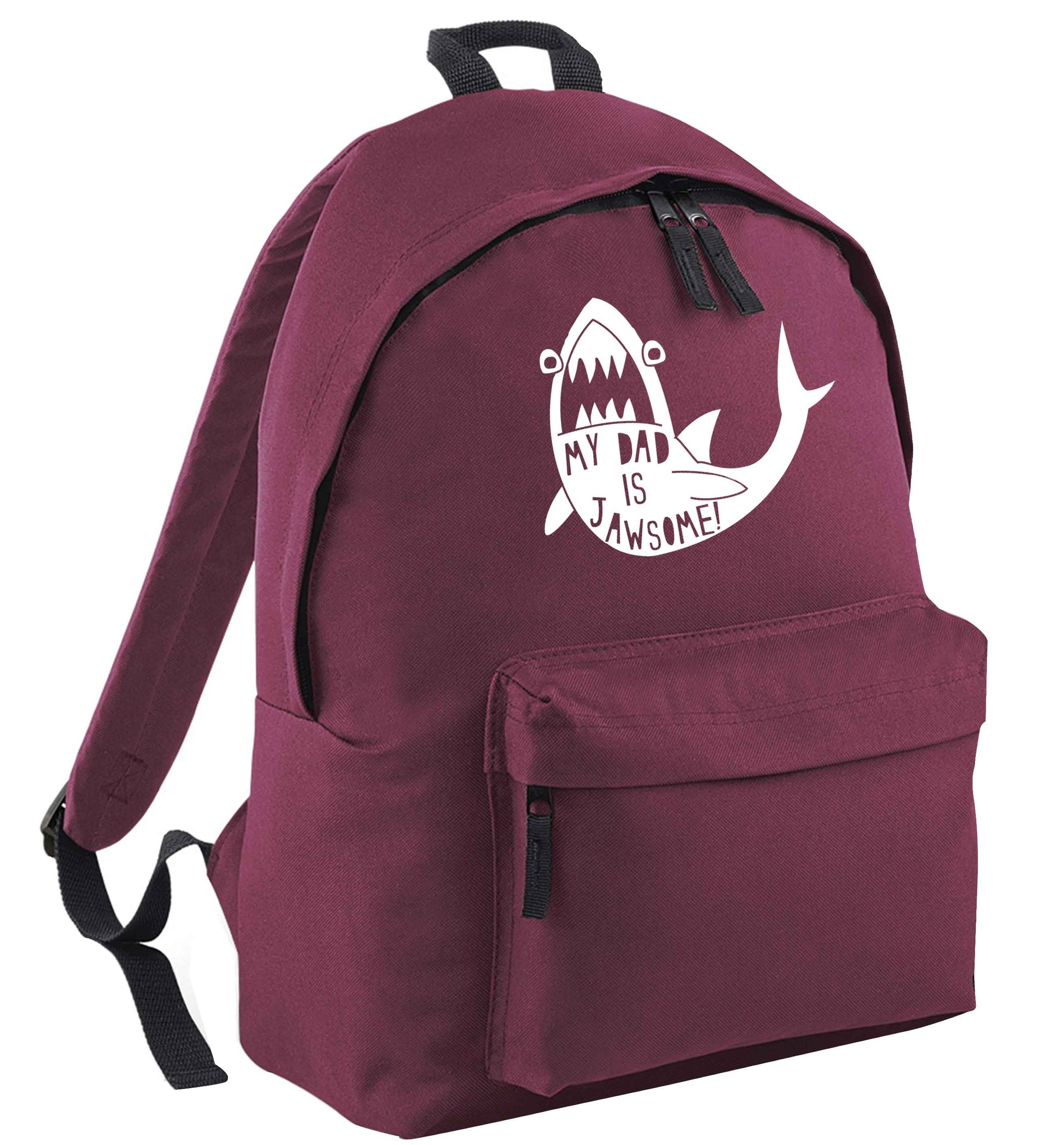 My Dad is jawsome maroon adults backpack