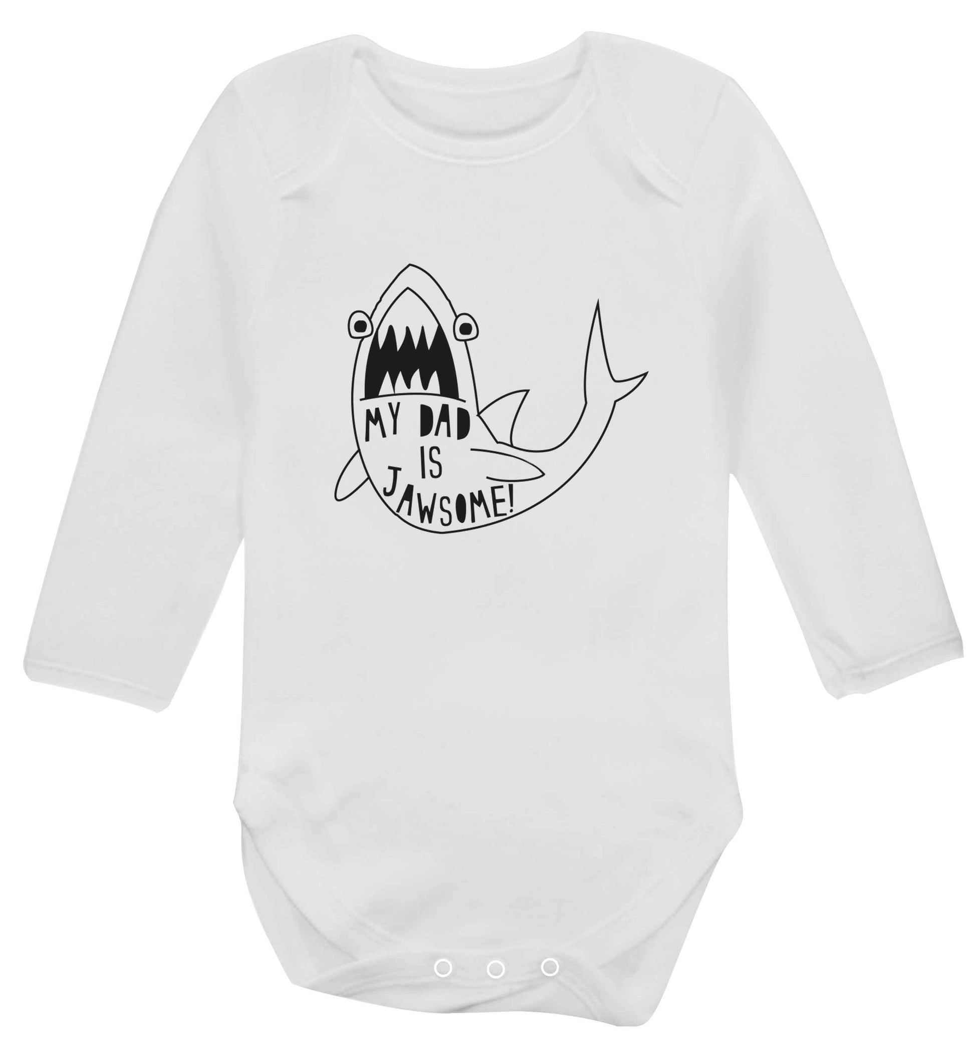 My Dad is jawsome baby vest long sleeved white 6-12 months