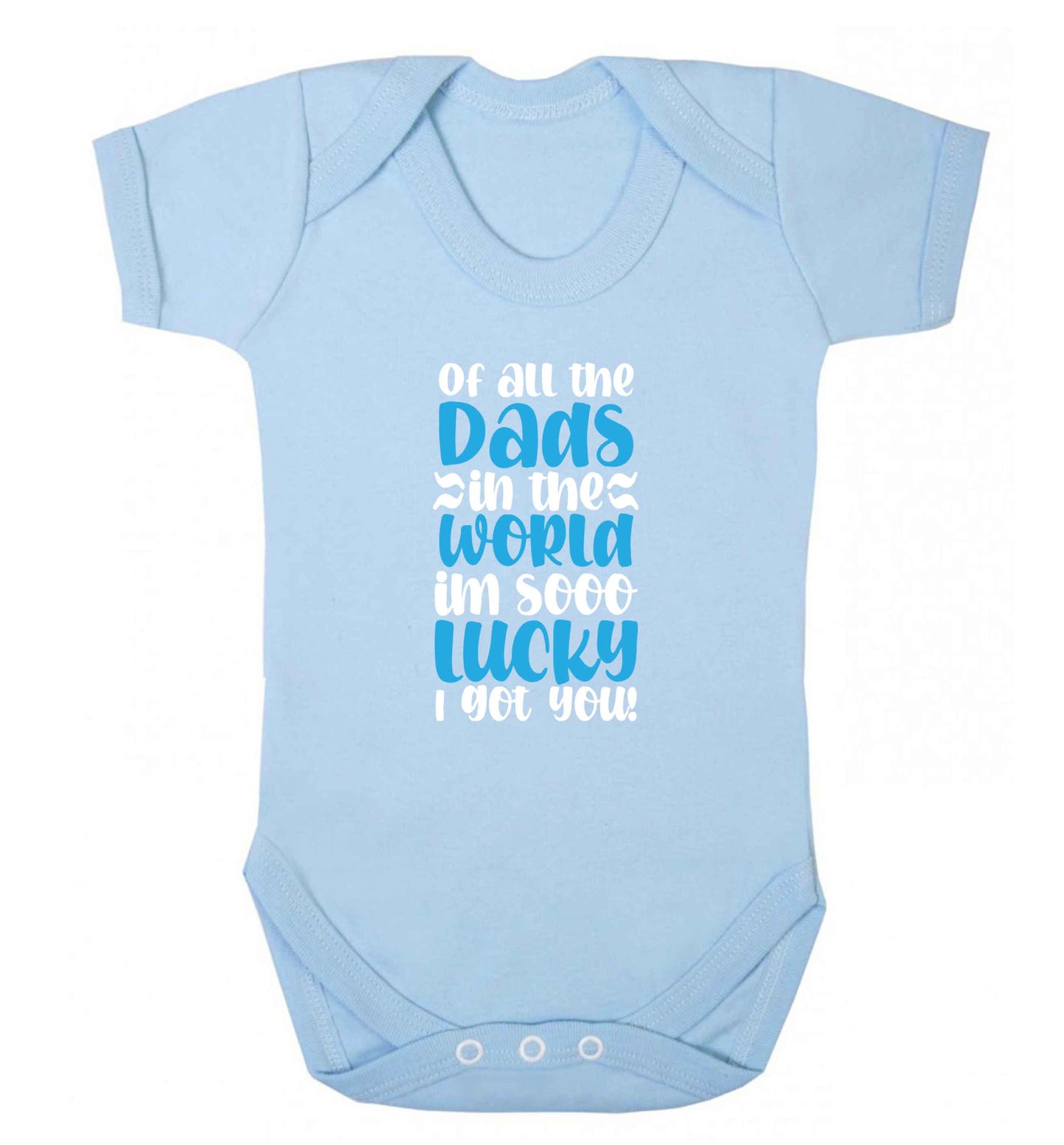 I'm as lucky as can be the worlds greatest dad belongs to me! baby vest pale blue 18-24 months