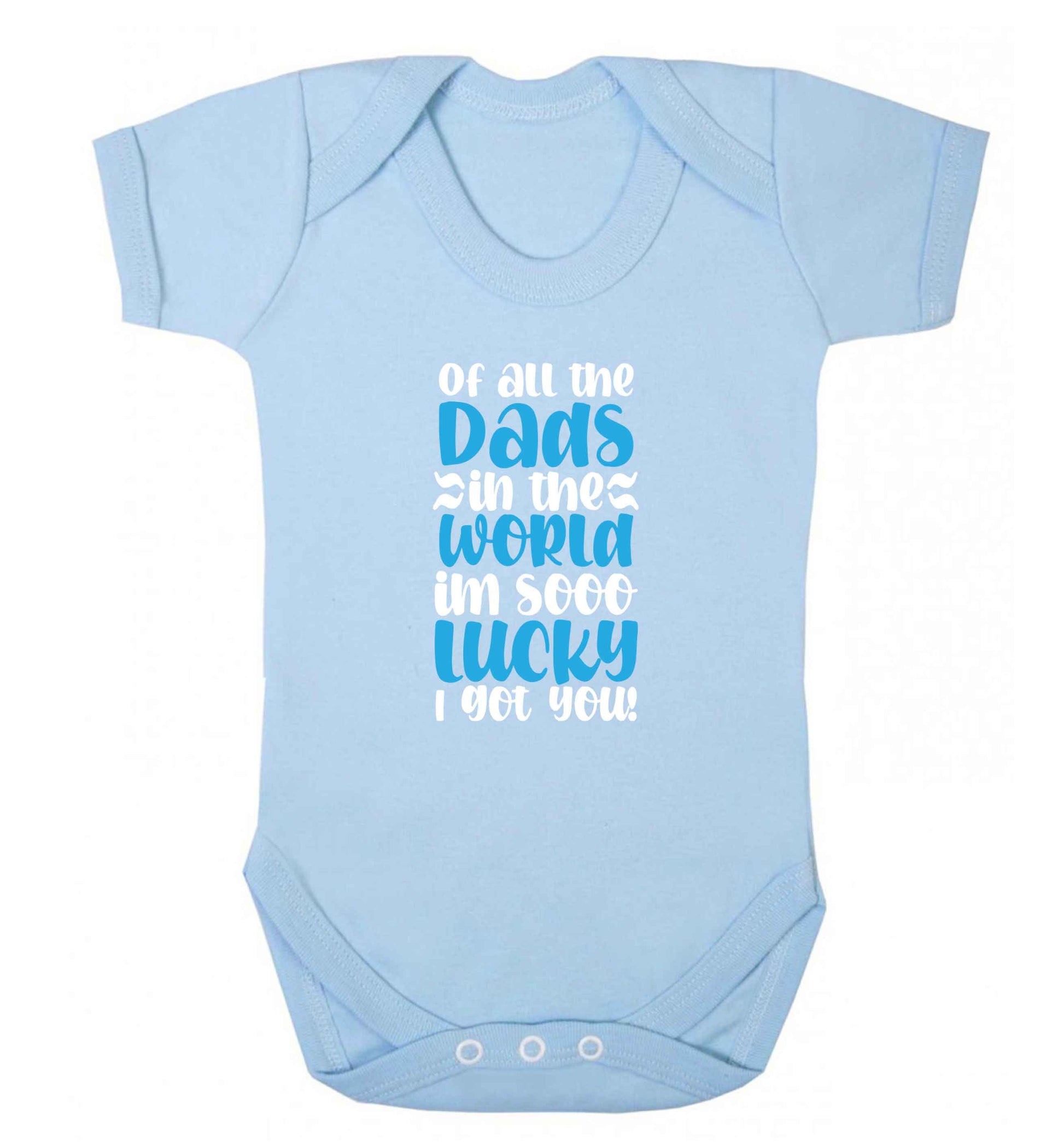 I'm as lucky as can be the worlds greatest dad belongs to me! baby vest pale blue 18-24 months
