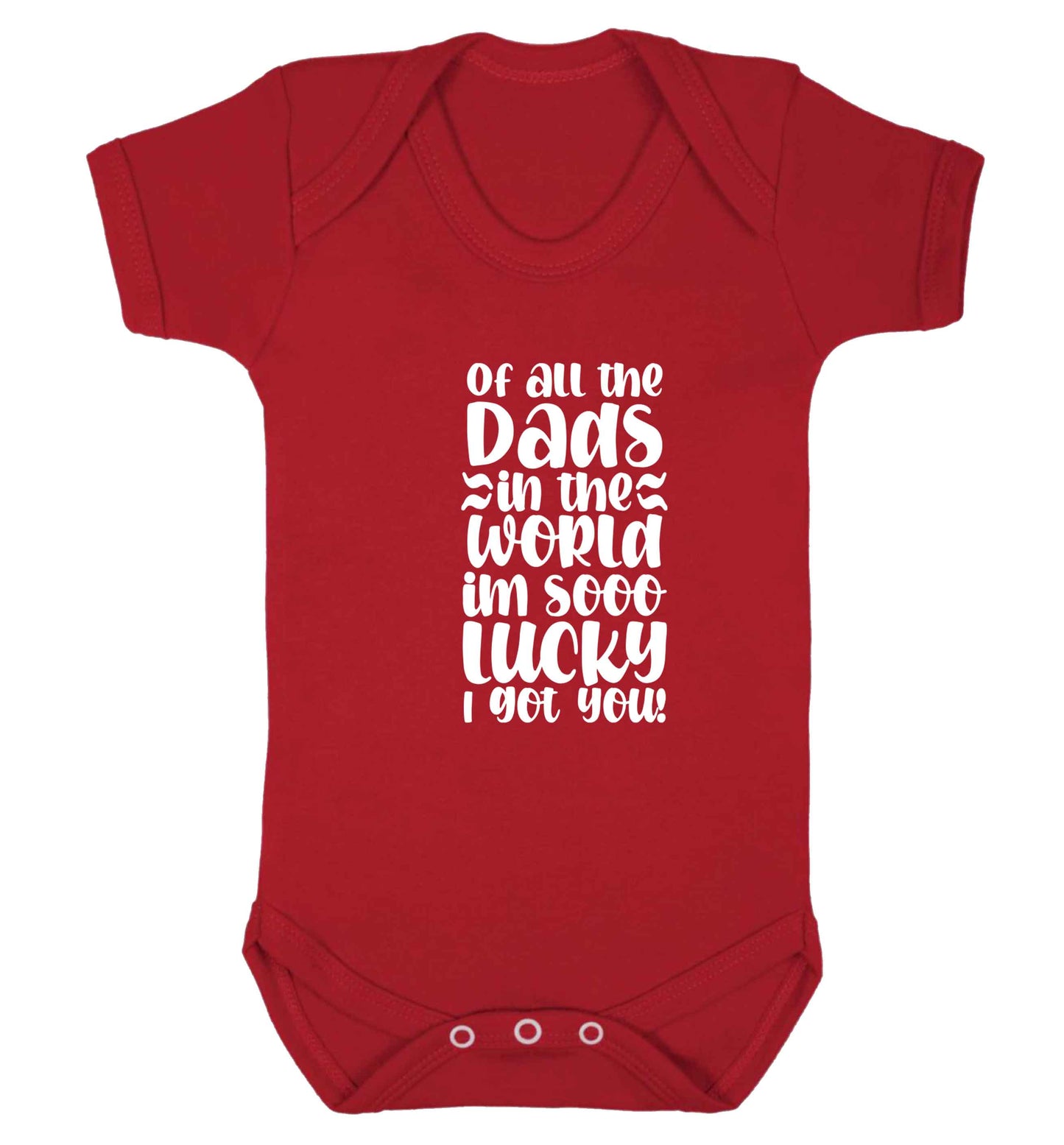 I'm as lucky as can be the worlds greatest dad belongs to me! baby vest red 18-24 months