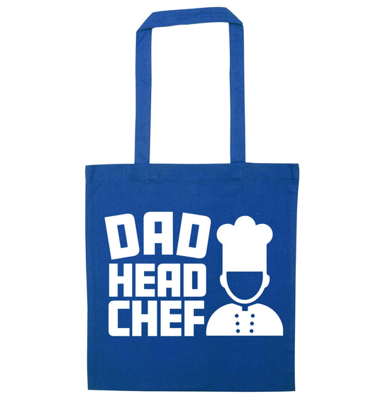 Dad head chef blue tote bag