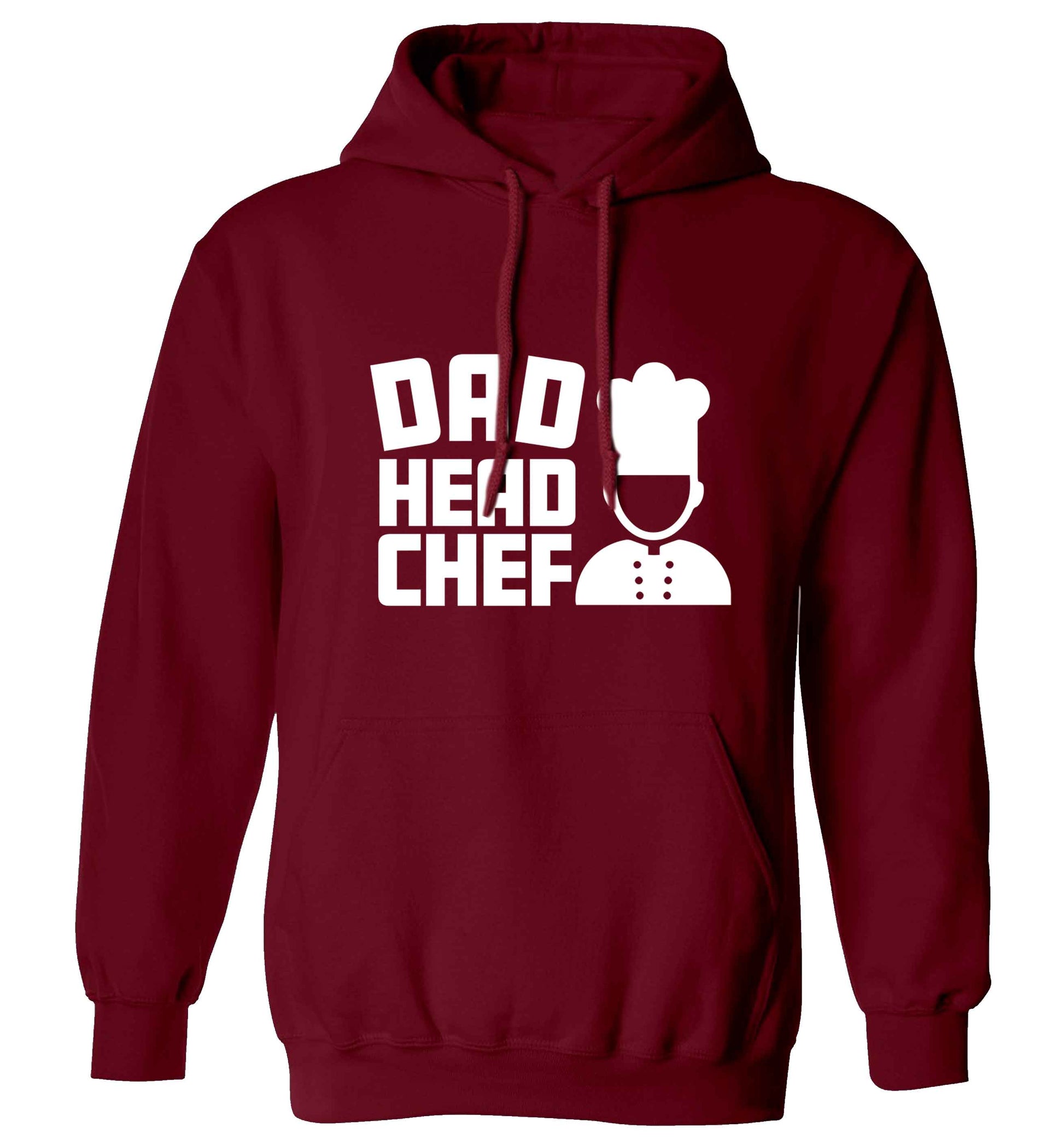 Dad head chef adults unisex maroon hoodie 2XL
