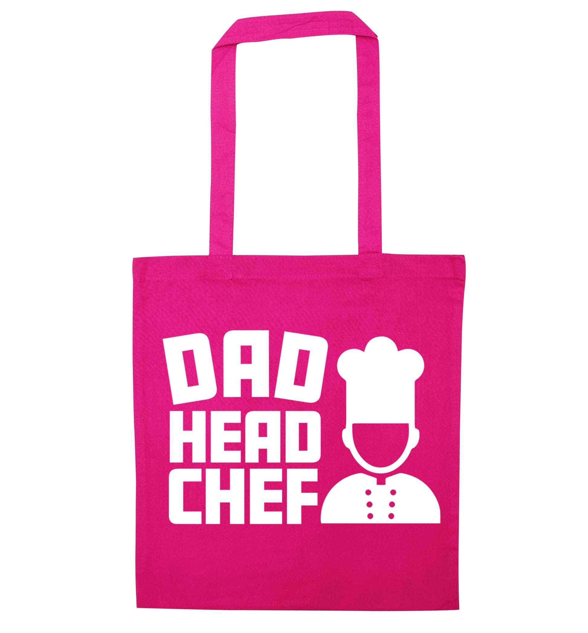 Dad head chef pink tote bag