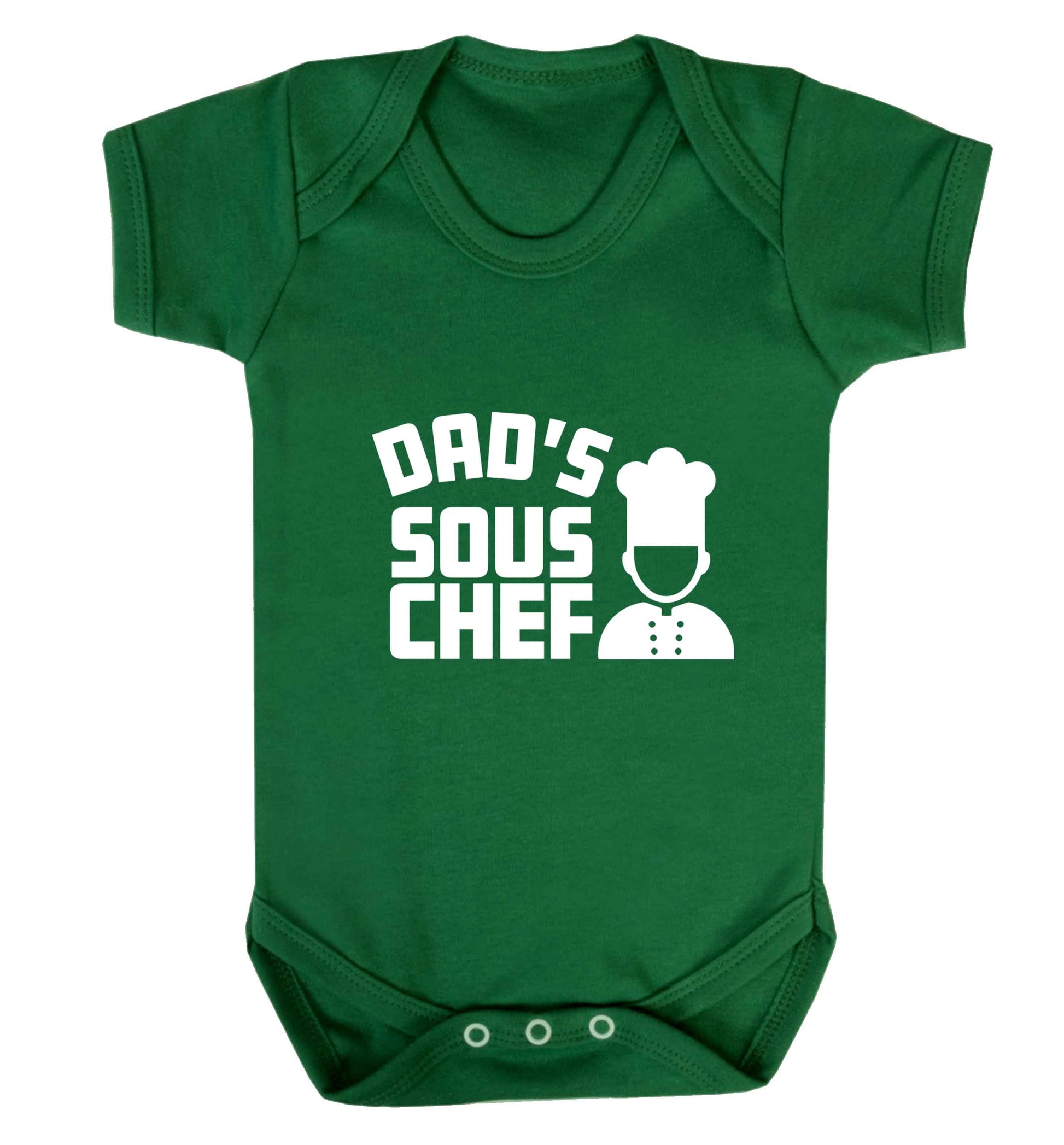 Dad's sous chef baby vest green 18-24 months
