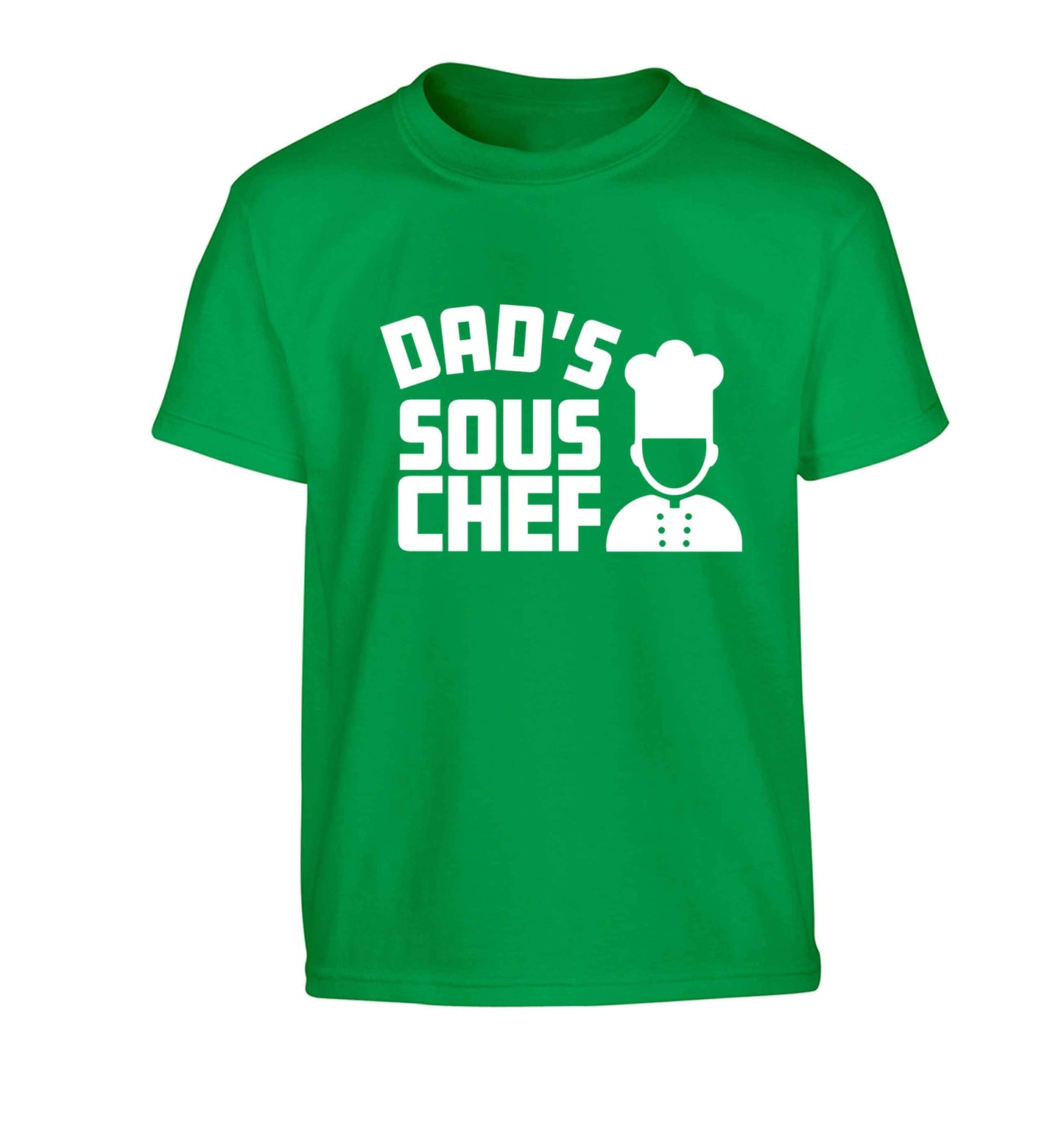 Dad's sous chef Children's green Tshirt 12-13 Years