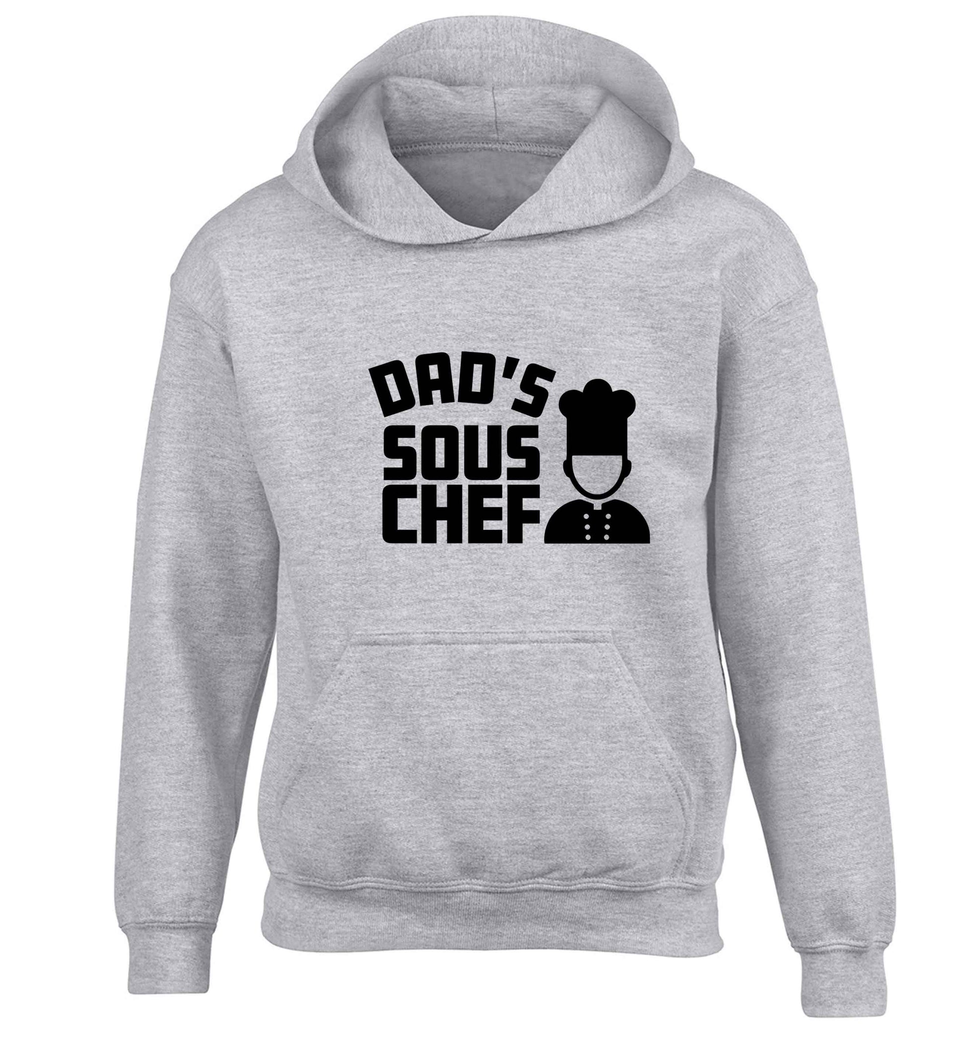 Dad's sous chef children's grey hoodie 12-13 Years