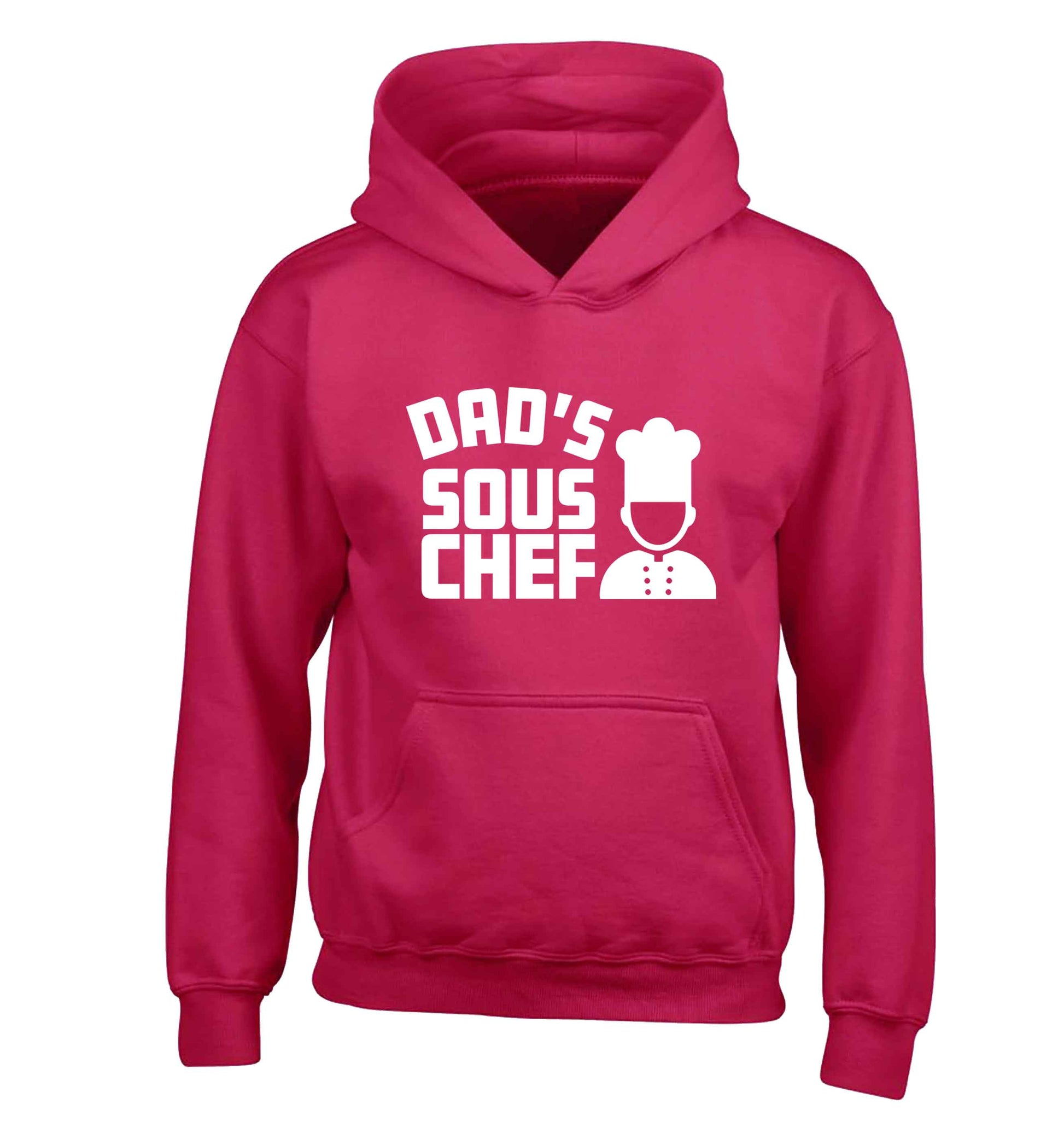 Dad's sous chef children's pink hoodie 12-13 Years