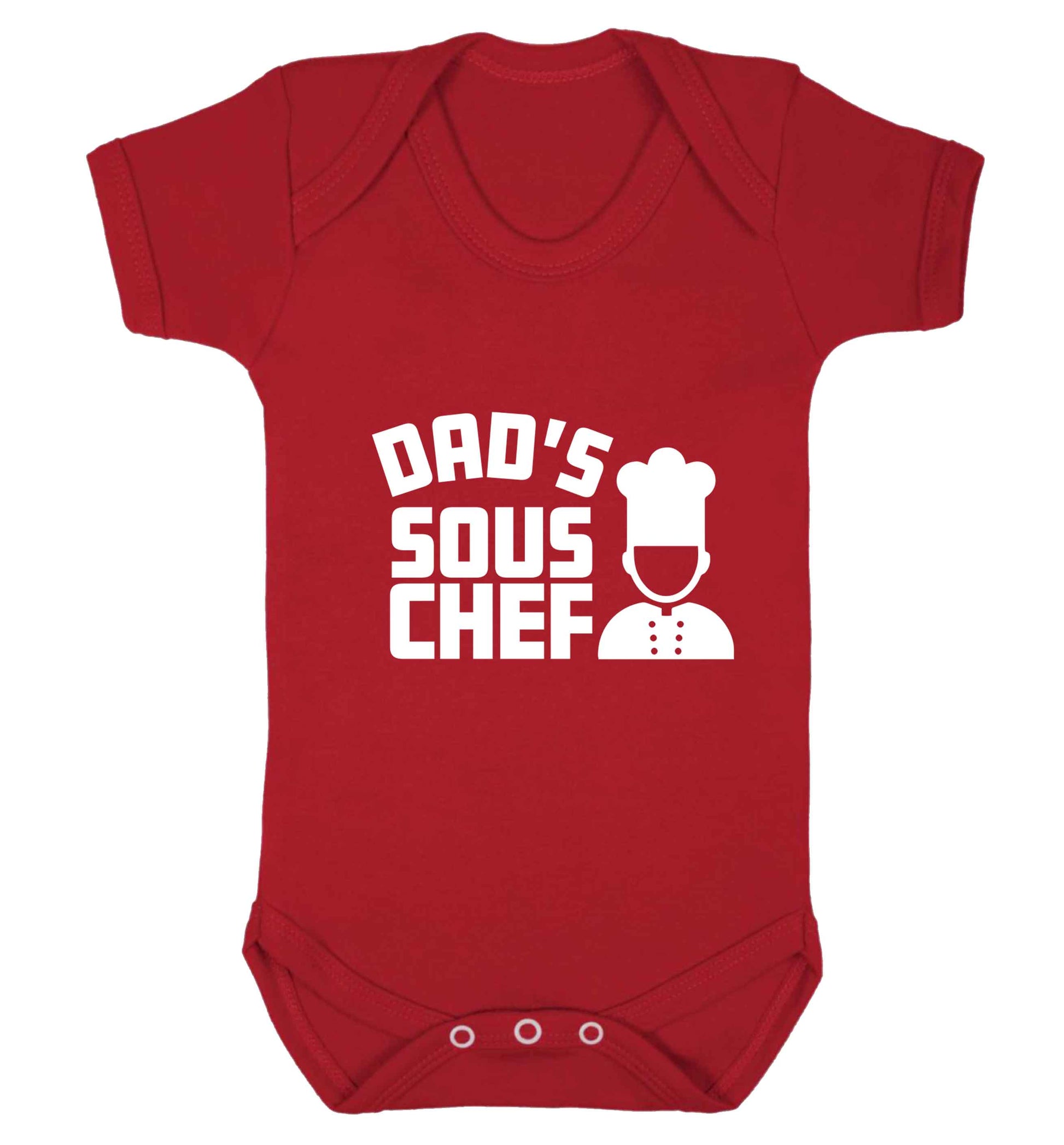 Dad's sous chef baby vest red 18-24 months