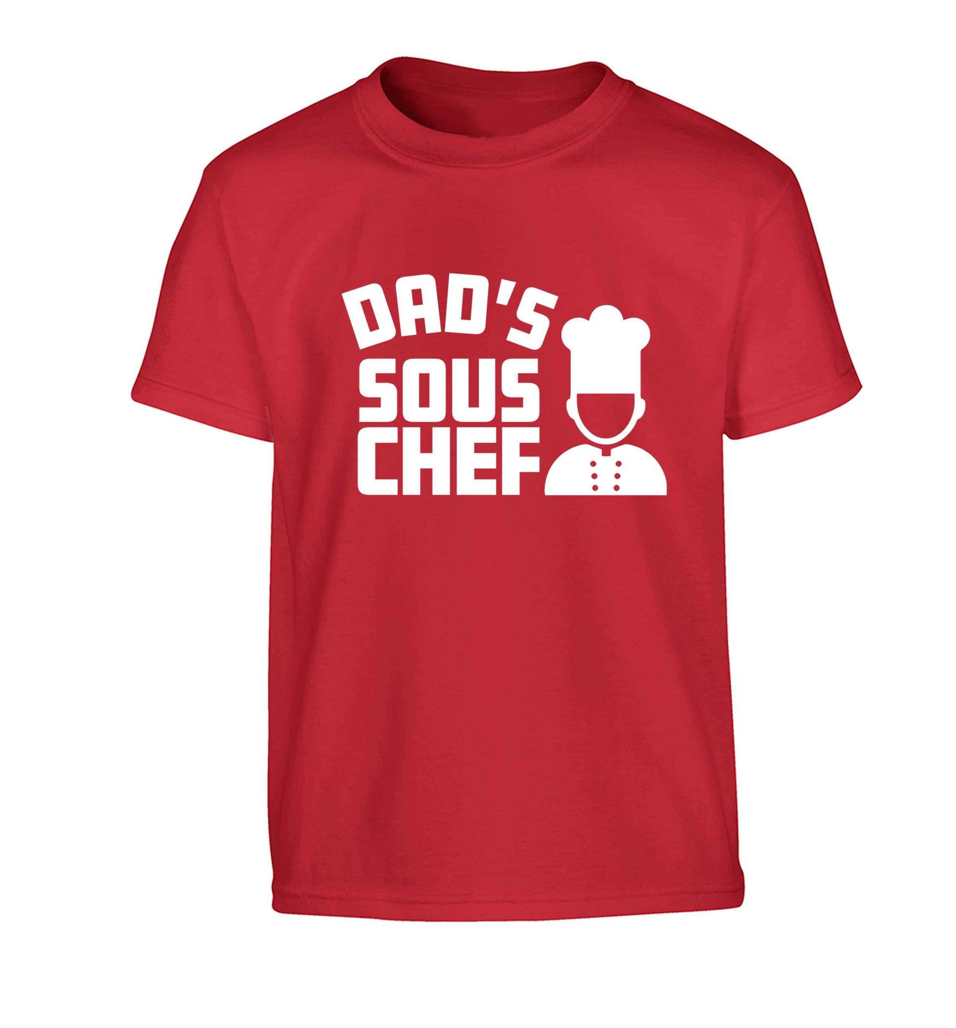 Dad's sous chef Children's red Tshirt 12-13 Years