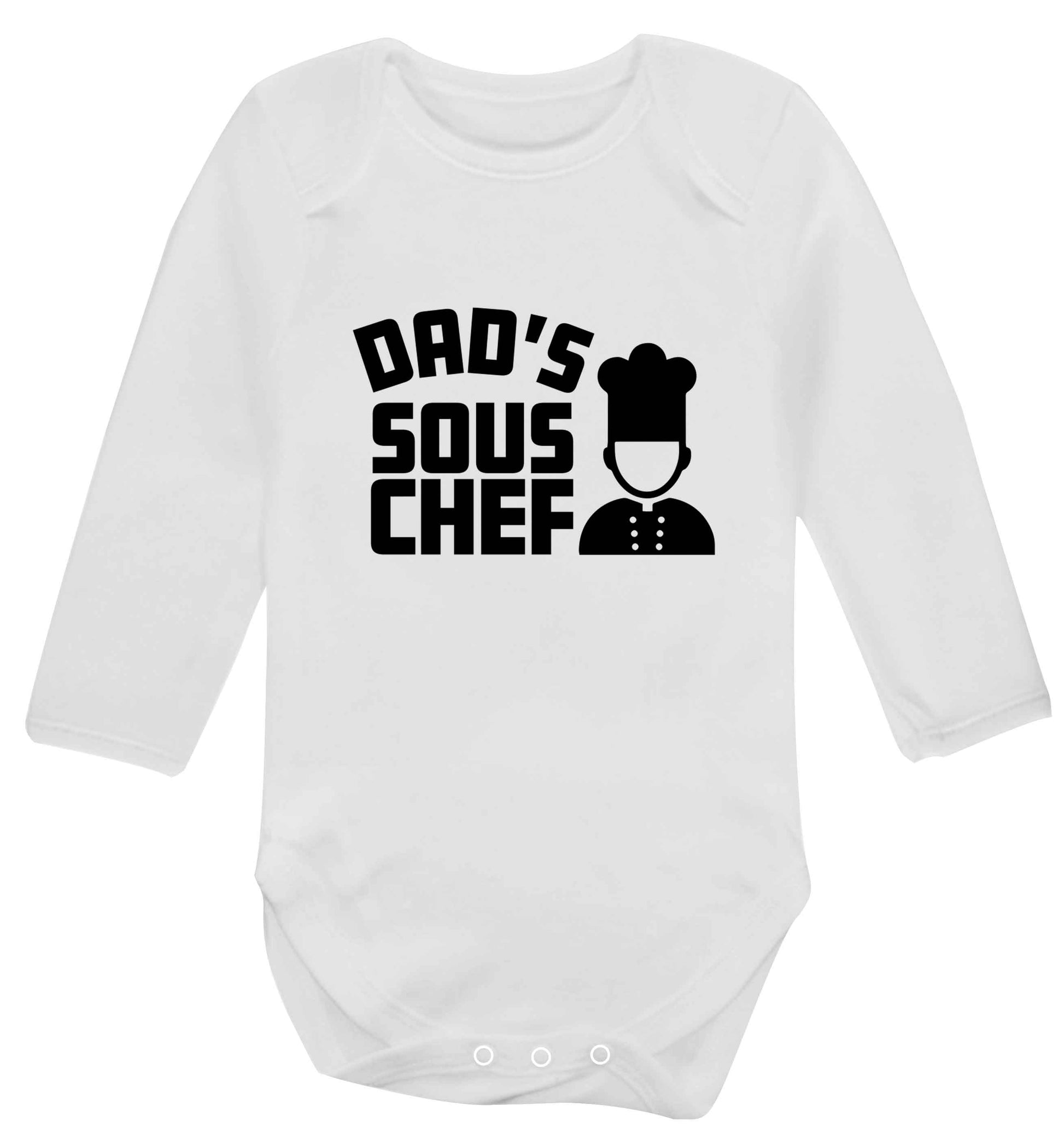 Dad's sous chef baby vest long sleeved white 6-12 months