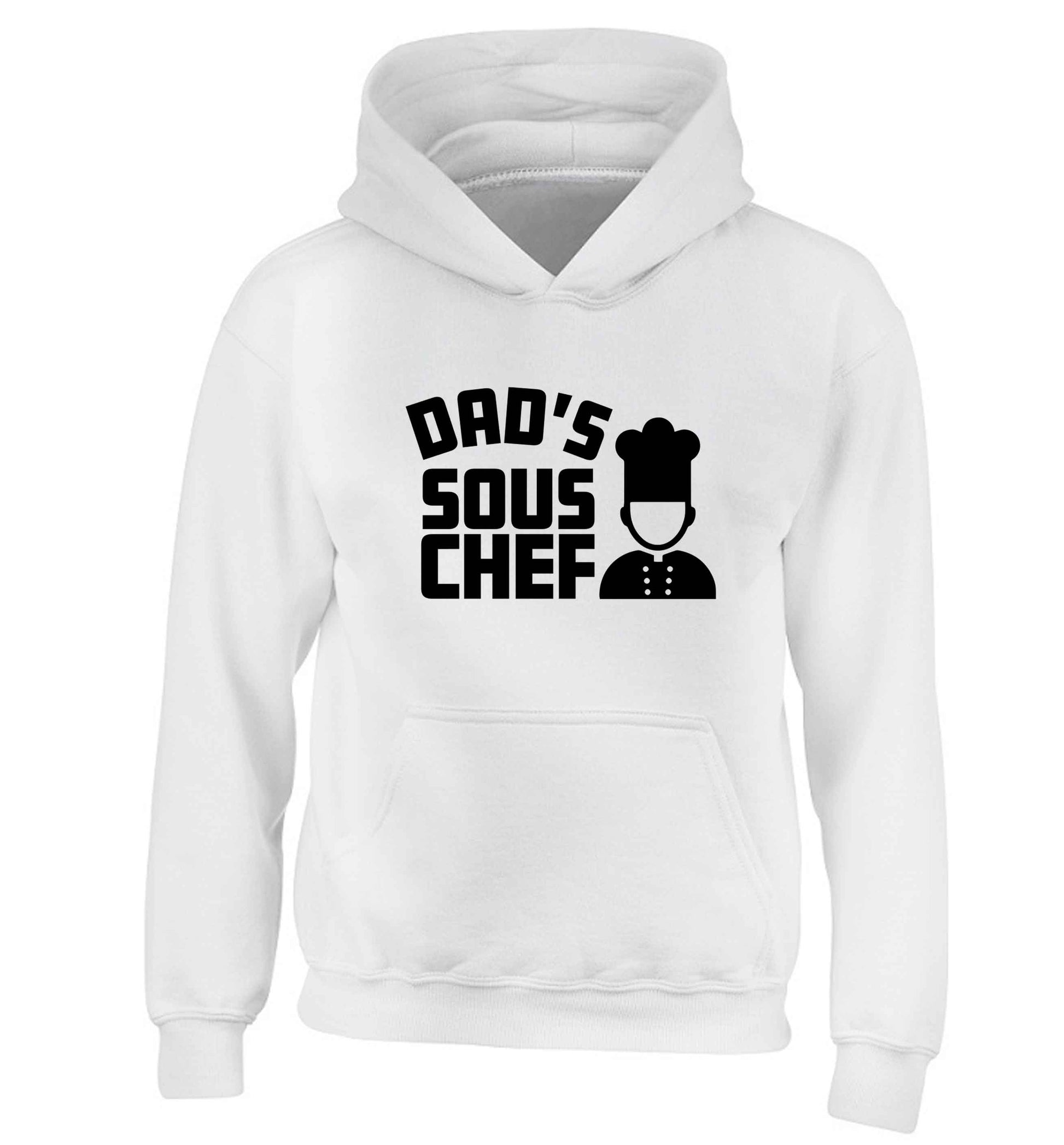 Dad's sous chef children's white hoodie 12-13 Years