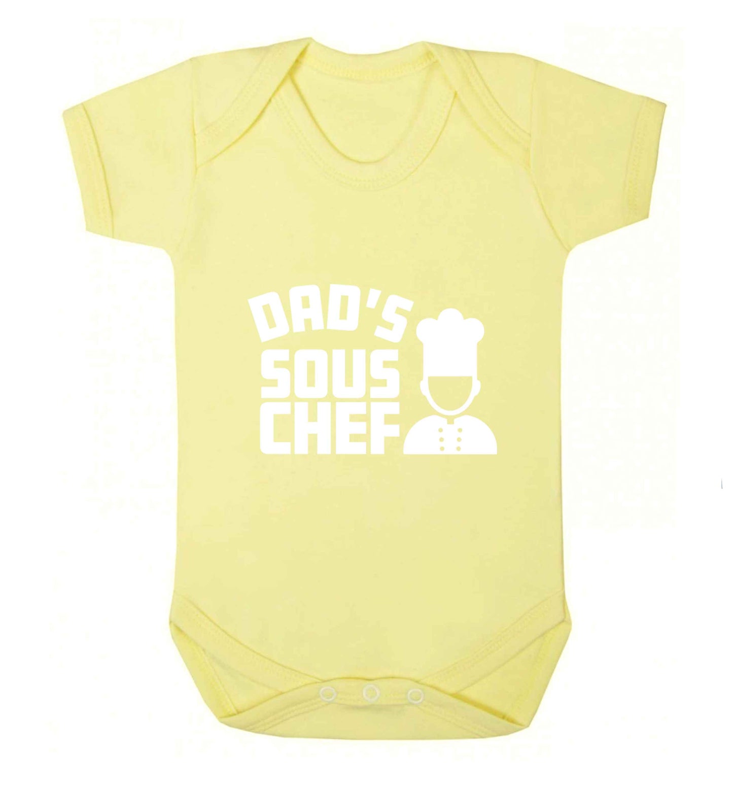 Dad's sous chef baby vest pale yellow 18-24 months