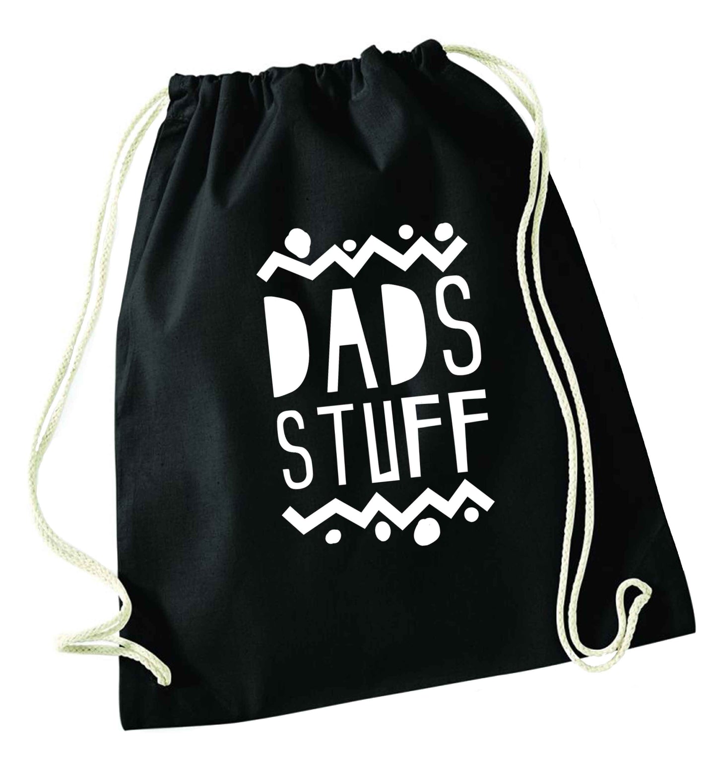 Dads stuff black drawstring bag