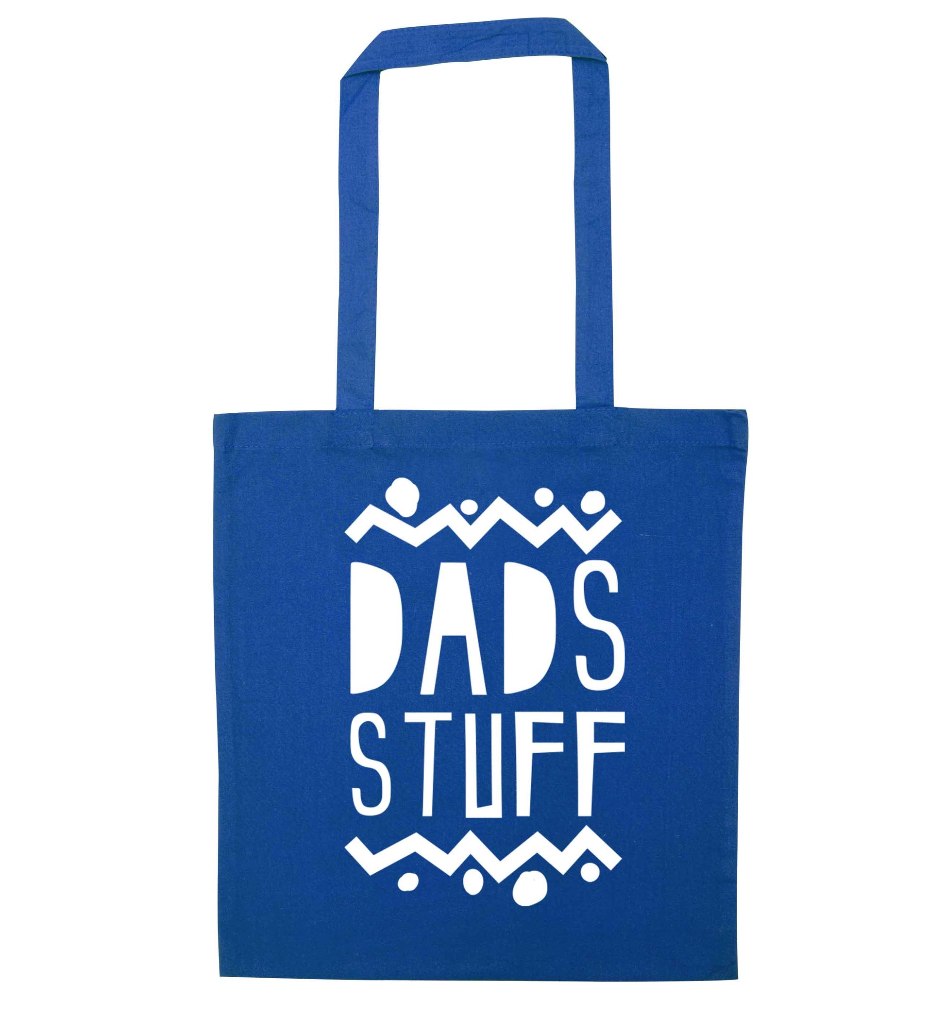 Dads stuff blue tote bag