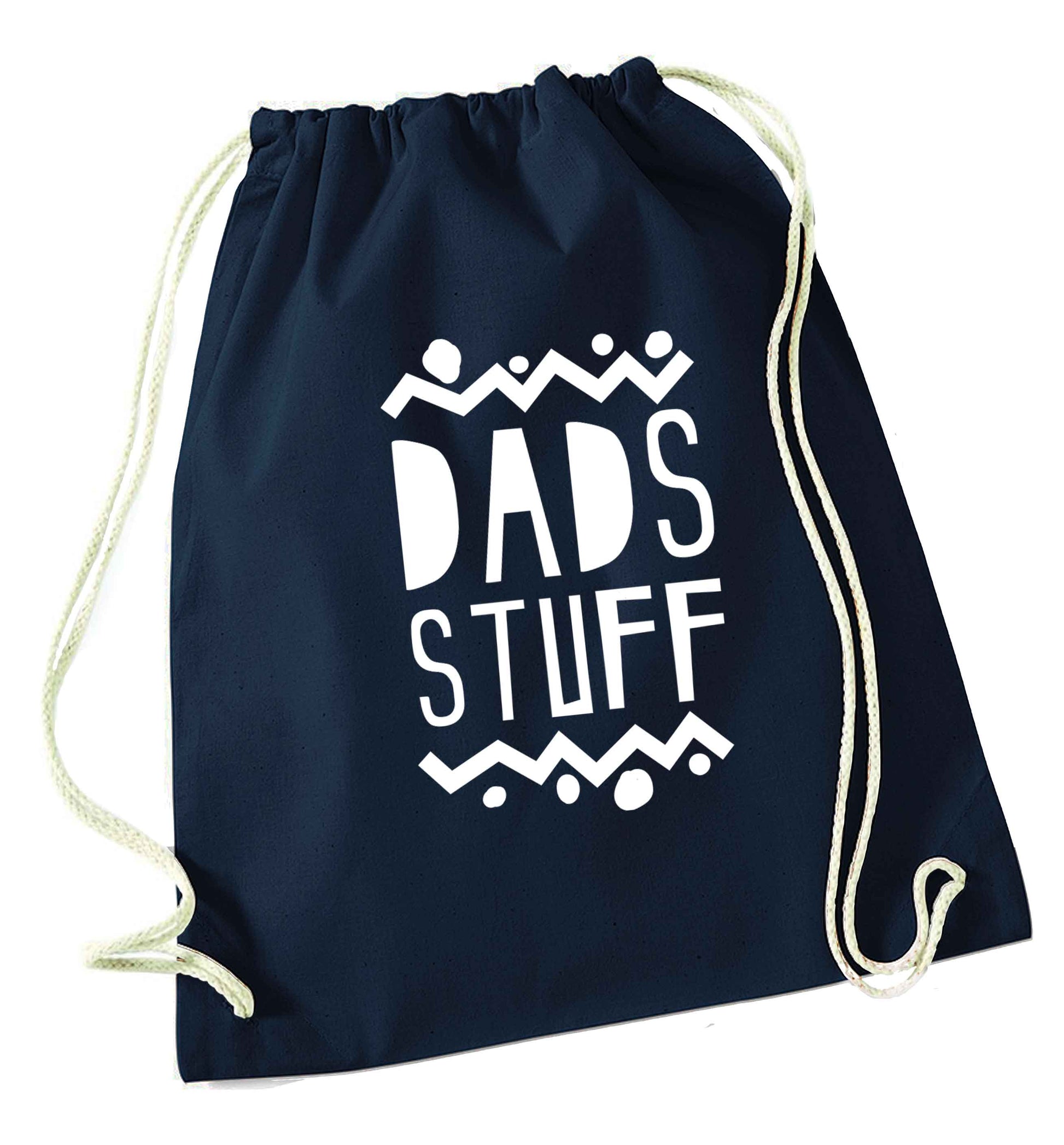 Dads stuff navy drawstring bag
